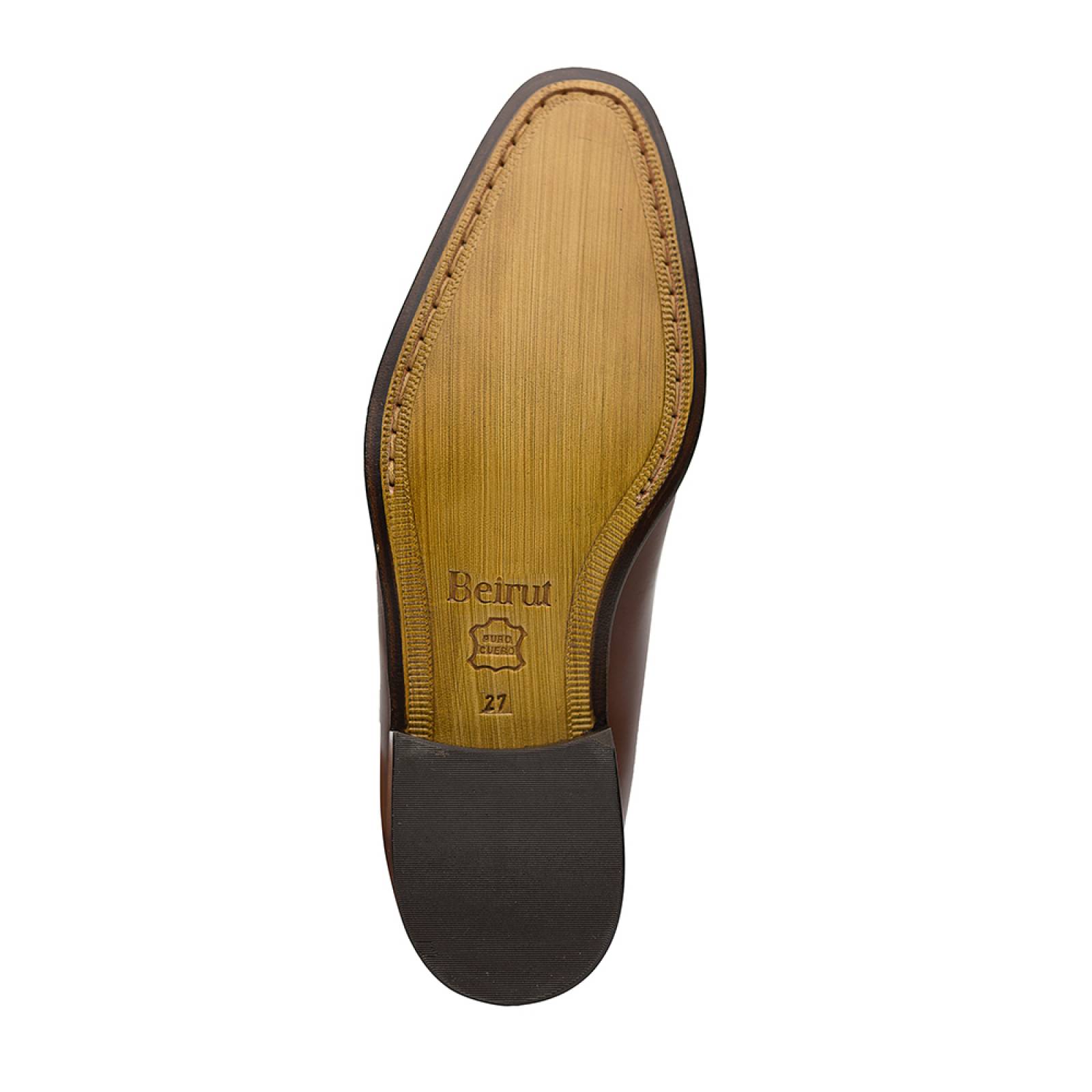 Zapato Caballero Piel Khalil Single Monk Strap Formal Café Moka 27Beirut