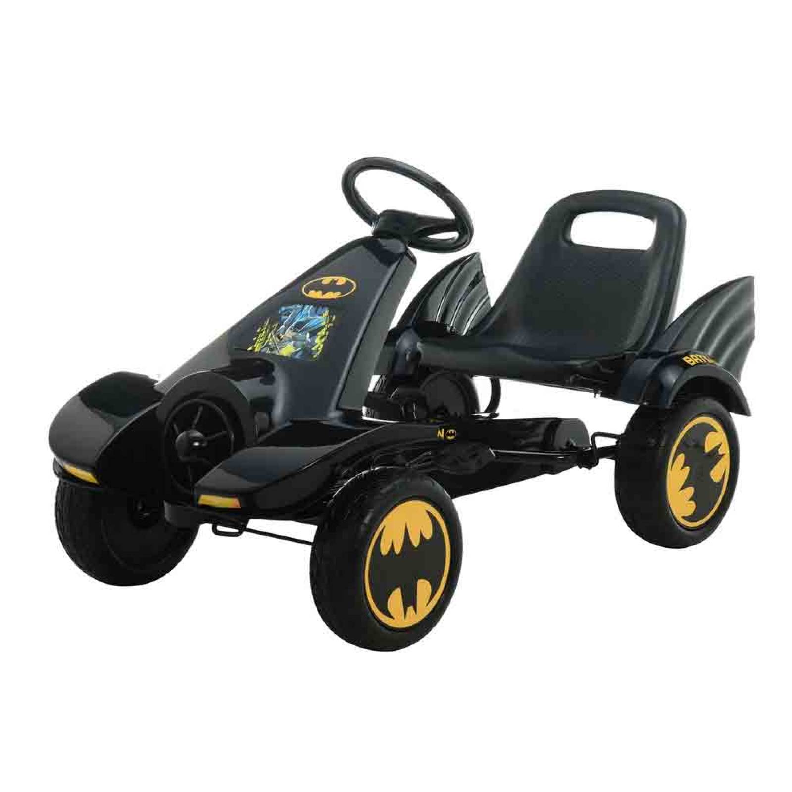 Carro Niño Manual Go Kart Batman Ajustable Negro Prinsel