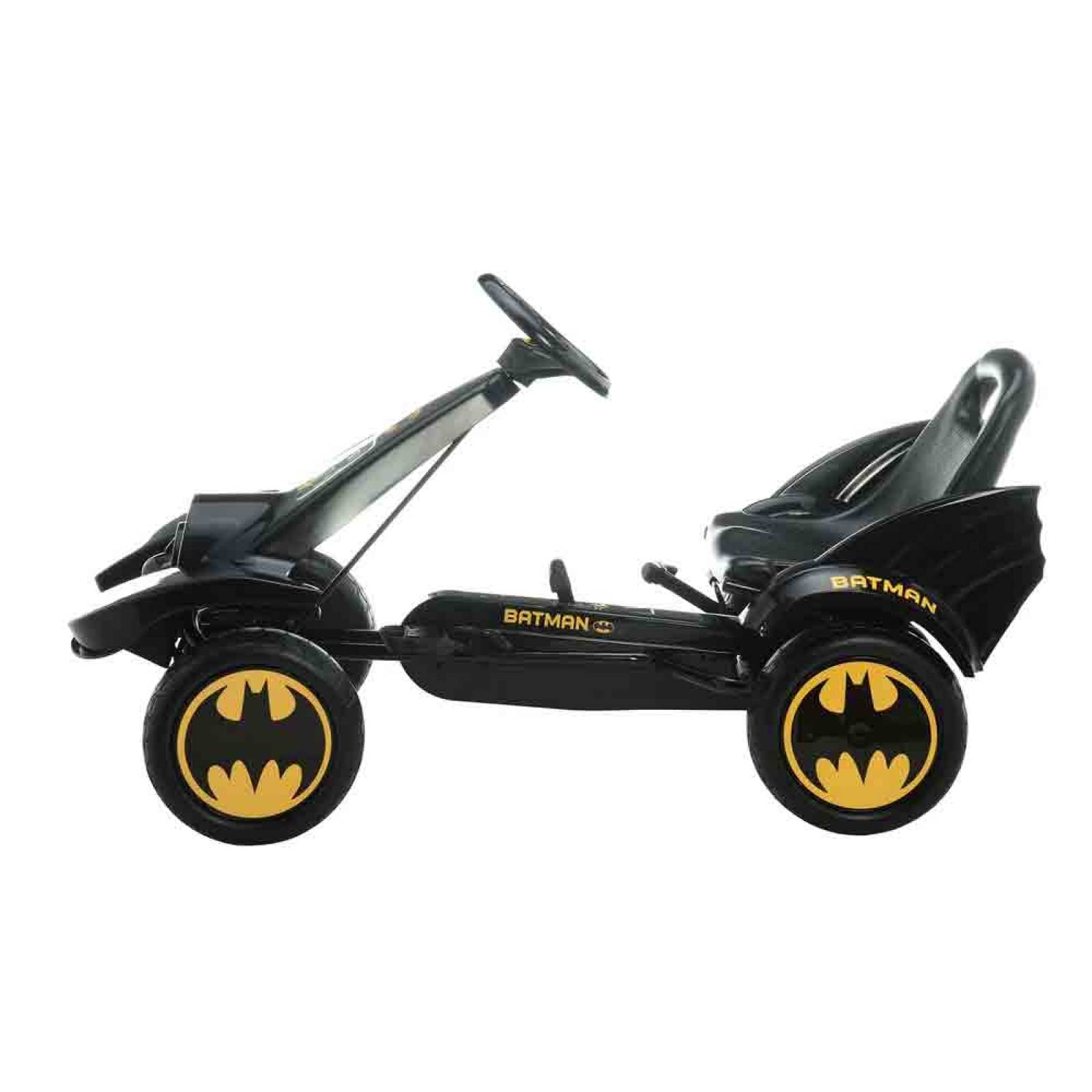 Carro Niño Manual Go Kart Batman Ajustable Negro Prinsel
