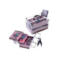Kit Neceser Con Maquillaje 3 Charolas Rosa Pequeño Ipi