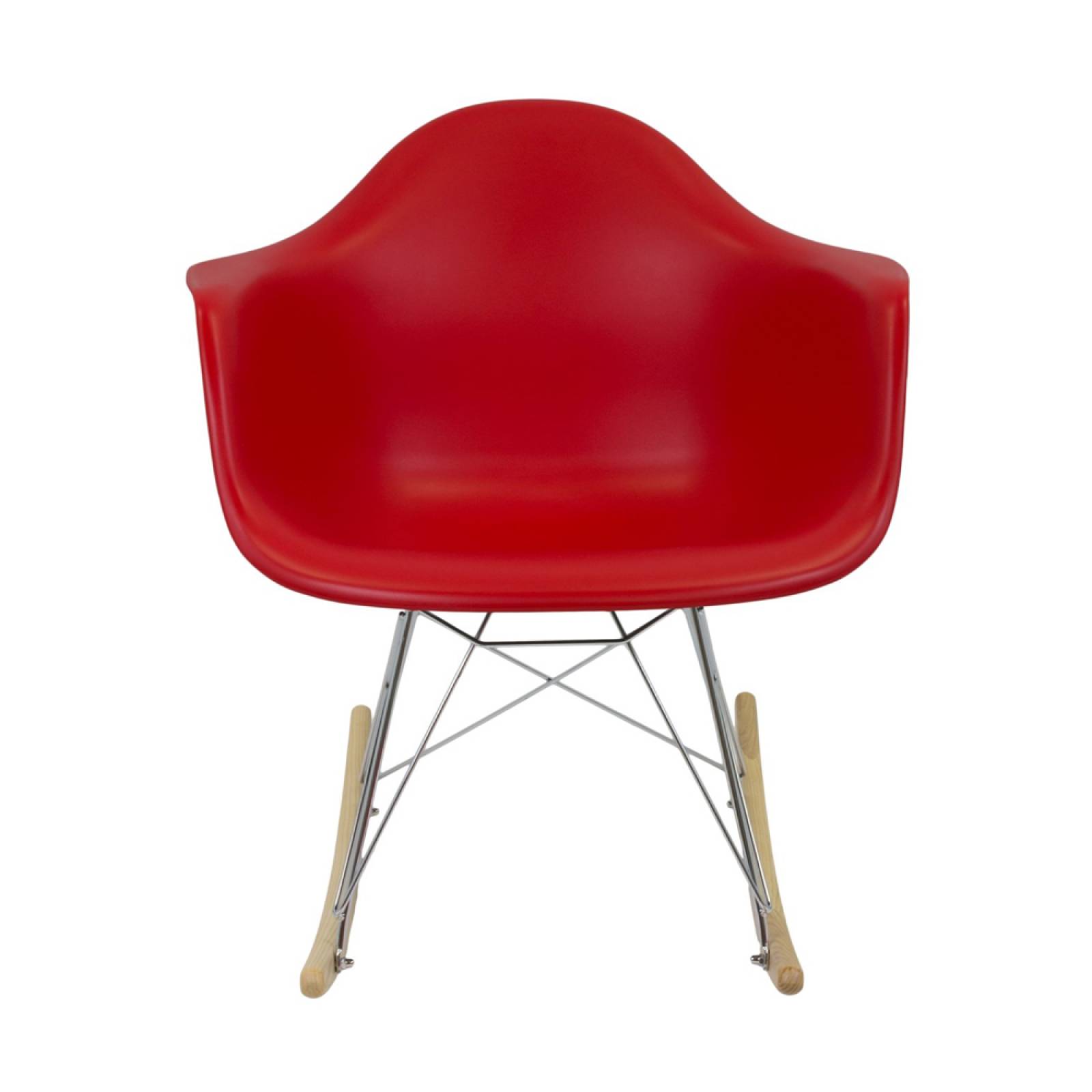 Silla Mecedora Individual Madera Berlin Roja Mdo Muebles