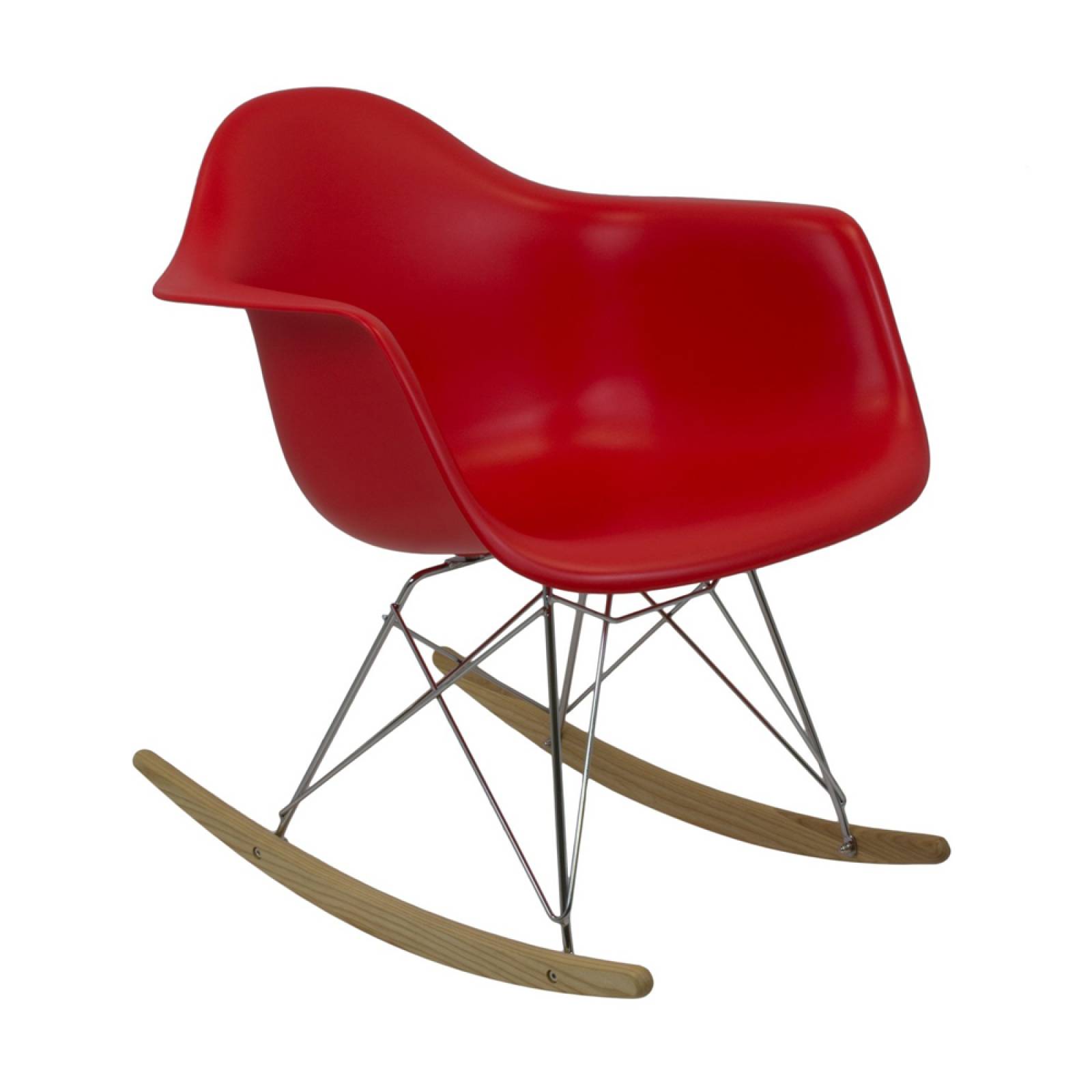 Silla Mecedora Individual Madera Berlin Roja Mdo Muebles