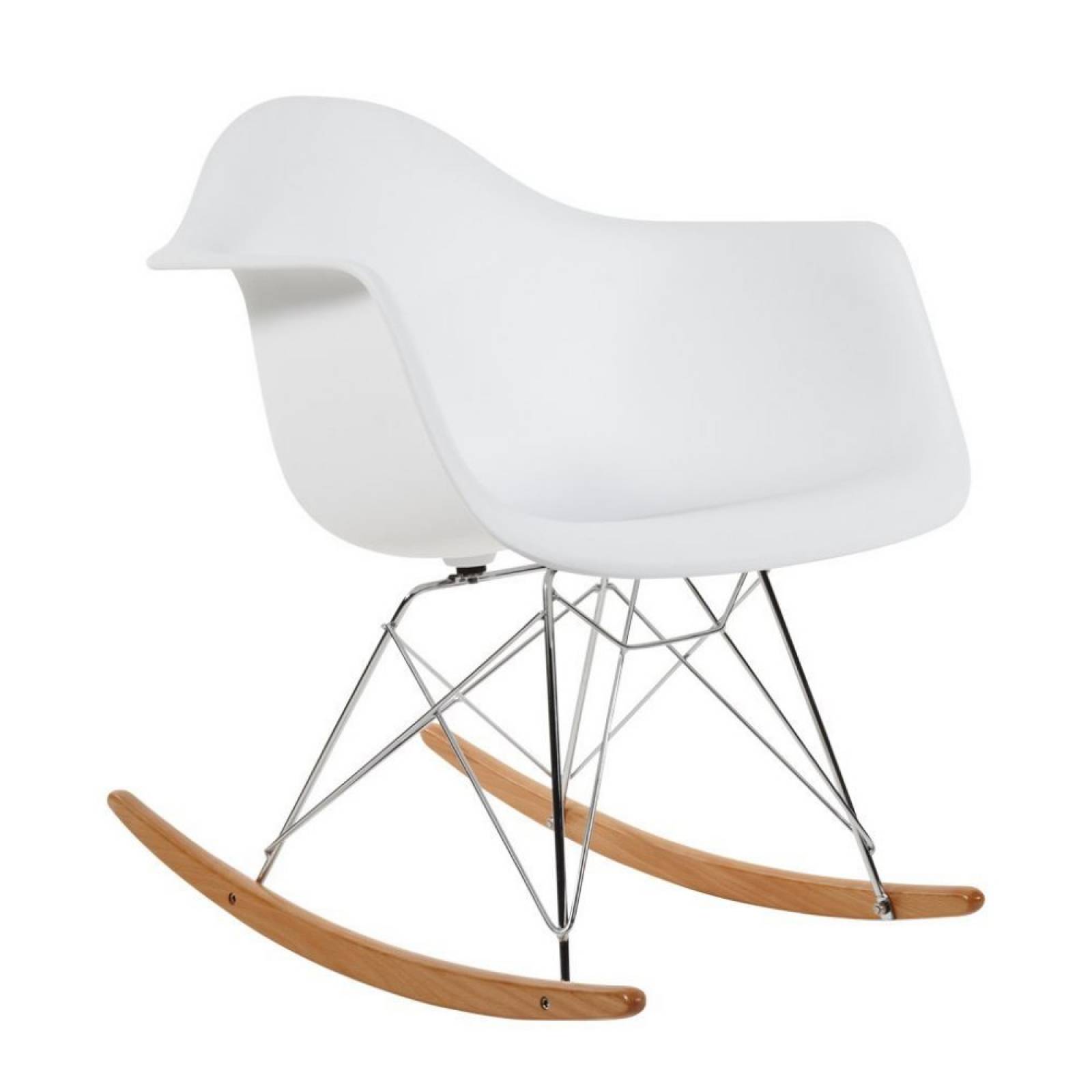 Set 2 Sillas Mecedoras Madera Berlin Blanca Mdo Muebles