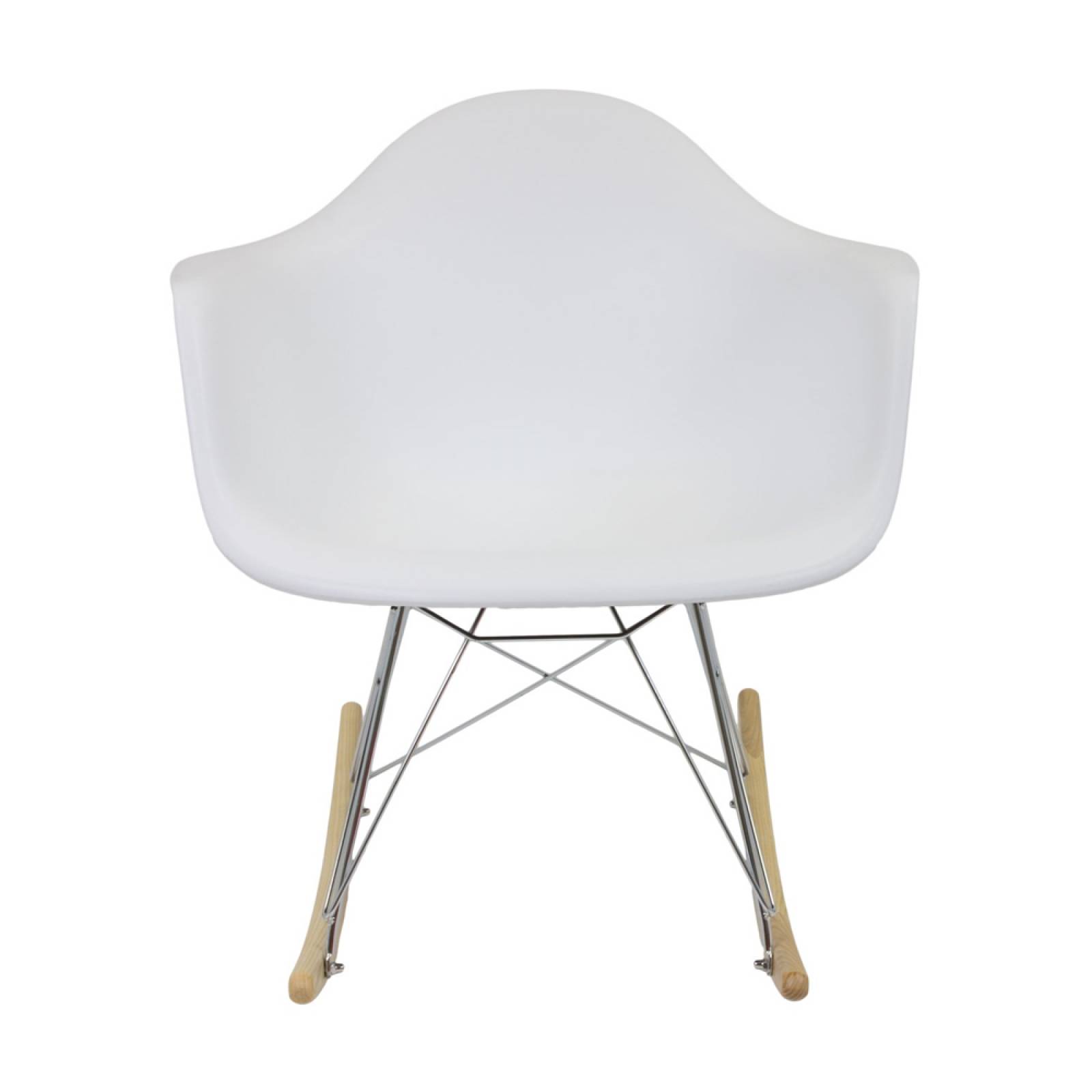 Set 2 Sillas Mecedoras Madera Berlin Blanca Mdo Muebles