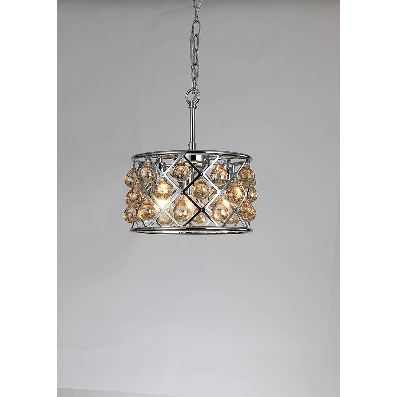 Candil lampara Diamond 6L cromo vidrio 240w Aluzar
