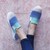 Tenis Zapato Slip On Artesanal Tela Mujer Lola Azul Komoni Talla 26