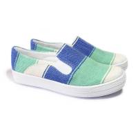 Tenis Zapato Slip On Artesanal Tela Mujer Lola Azul Komoni Talla: 25