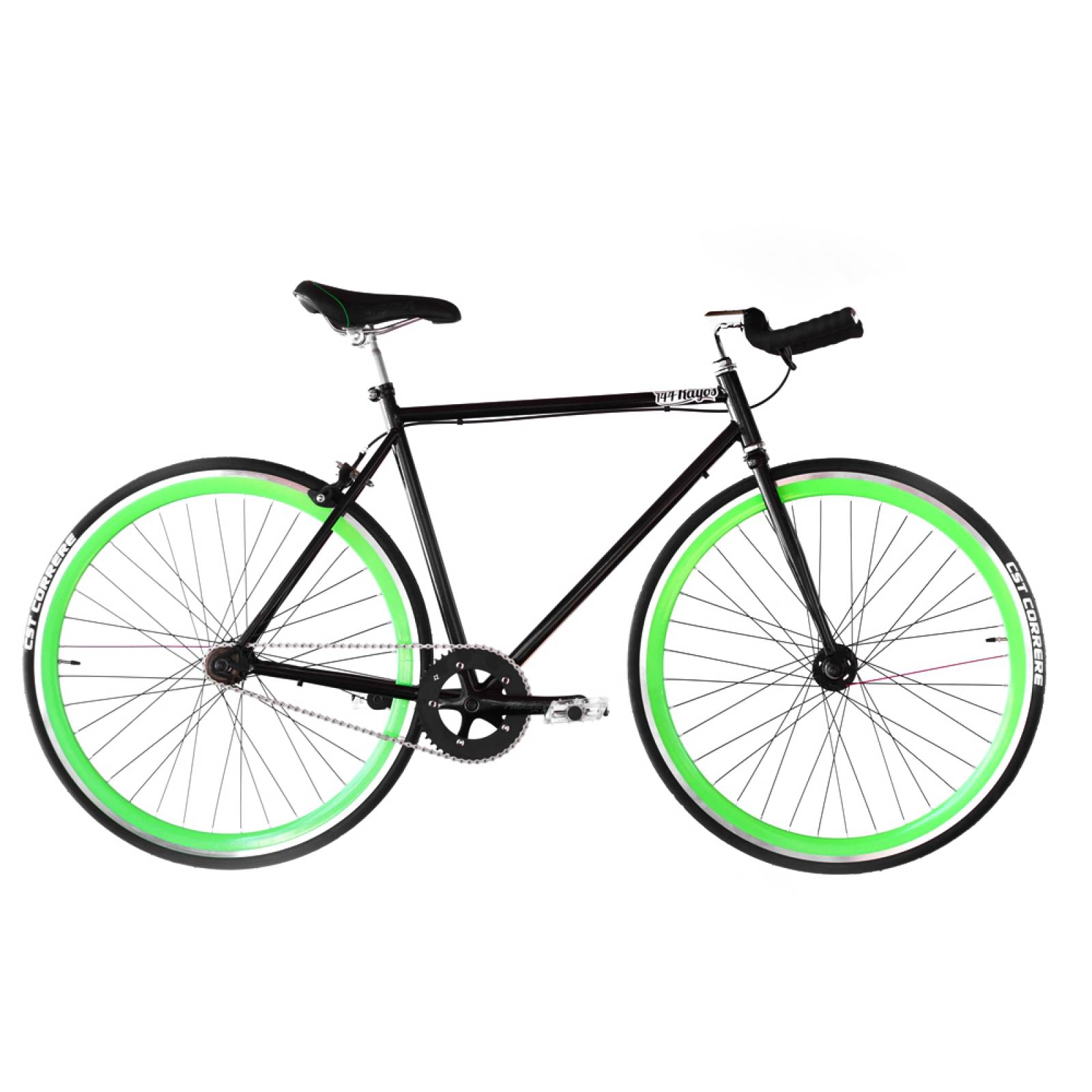 Bici 700 Sport Black-Green Rin Aluminio 144 Rayos Bikes