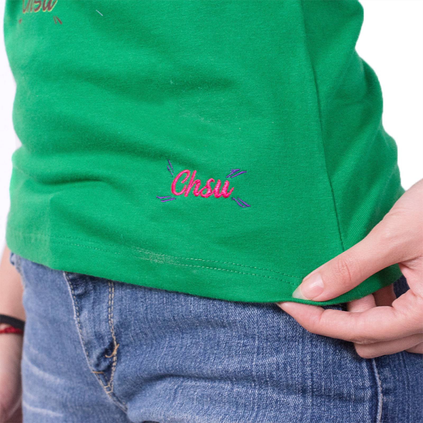 Playera Luchador Estampado Poliester Algodon Verde Dama L Chinguesu!