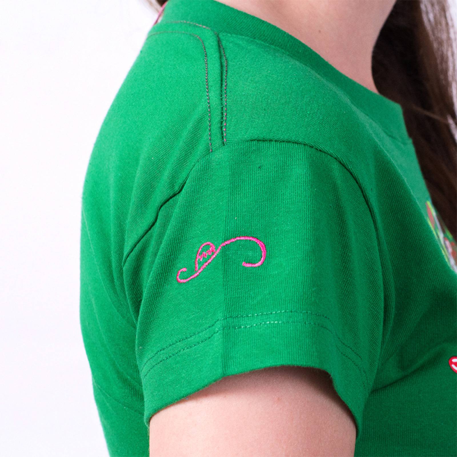 Playera Luchador Estampado Poliester Algodon Verde Dama L Chinguesu!