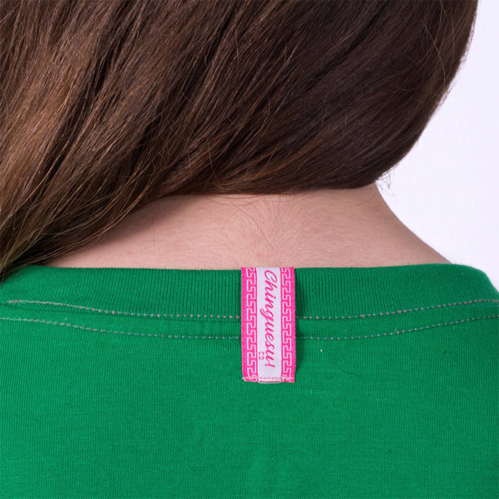 Playera Luchador Estampado Poliester Algodon Verde Dama L Chinguesu!