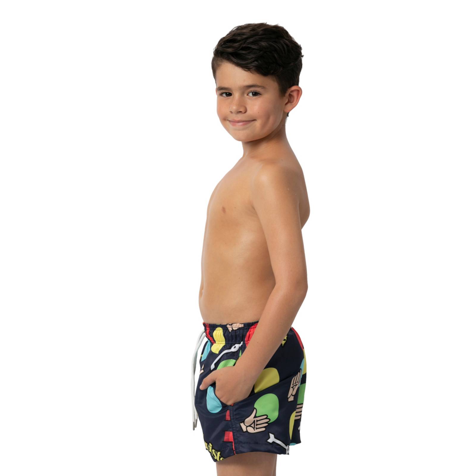 Traje De Baño  Niño Twister Repelente Único Azul Talla L Hustle Swimwear