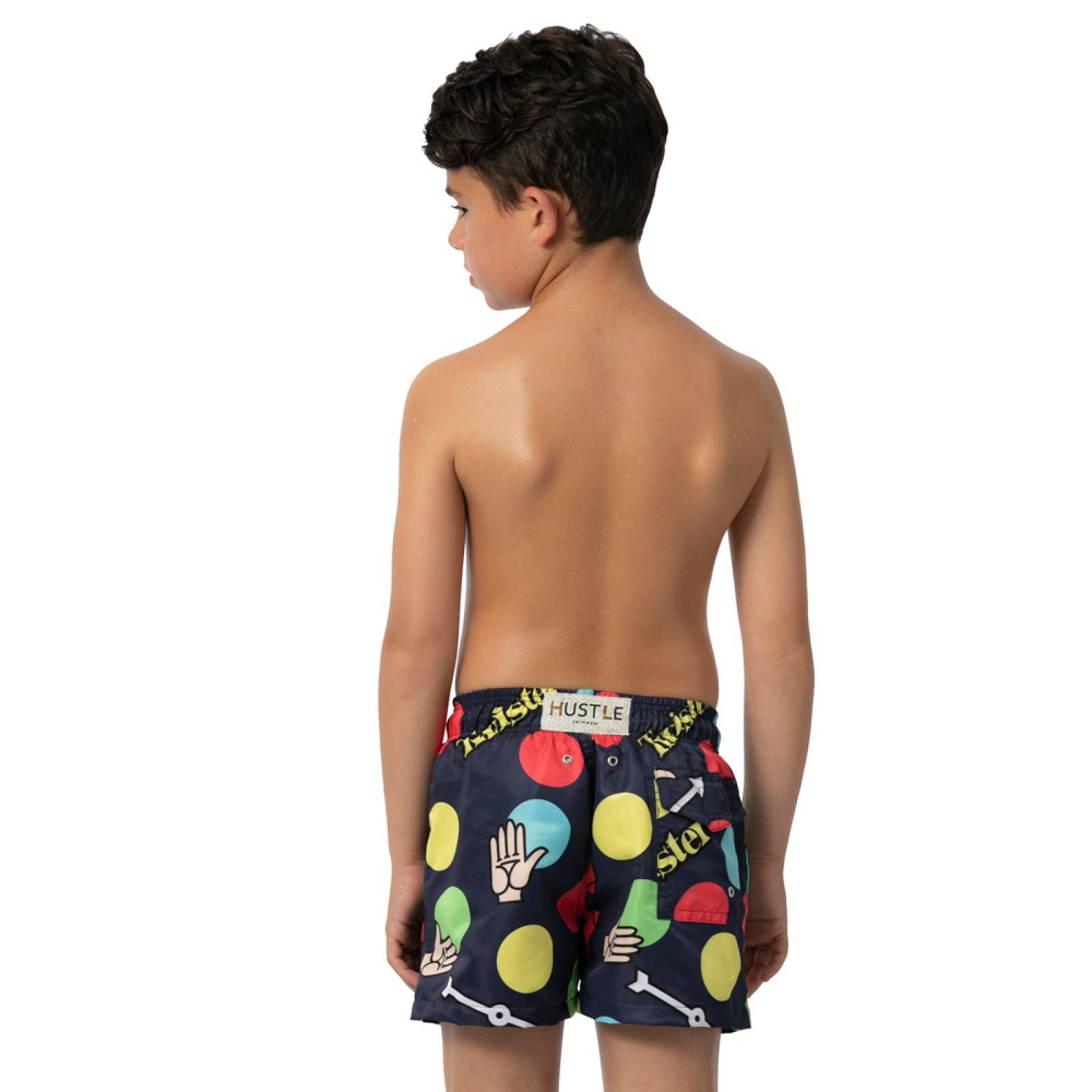 Traje De Baño  Niño Twister Repelente Único Azul Talla L Hustle Swimwear