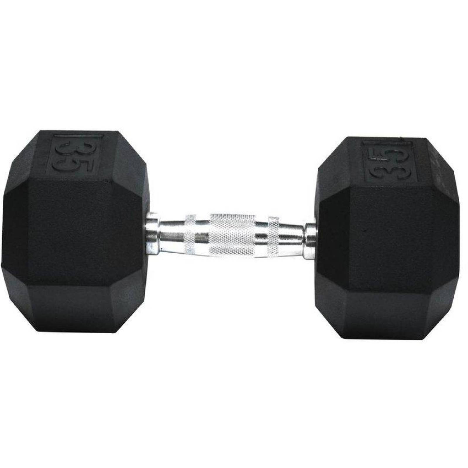Mancuerna Hexagonal Para Uso Rudo De Acero 35 Libras Negro 