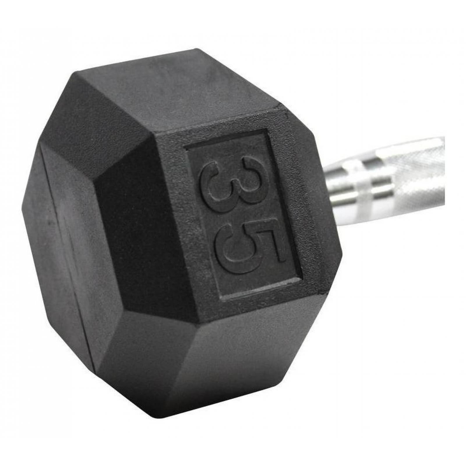 Mancuerna Hexagonal Para Uso Rudo De Acero 35 Libras Negro 