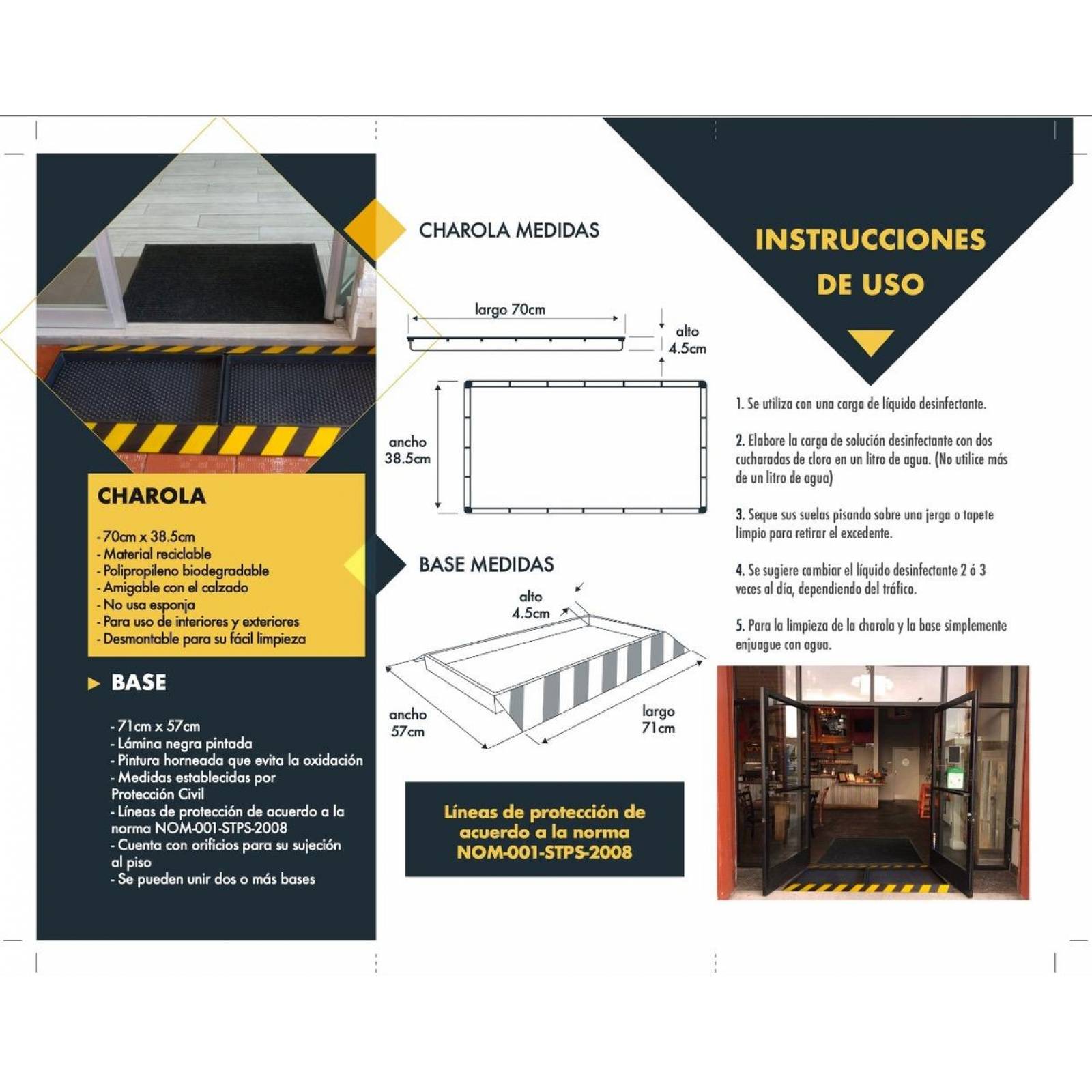 Base Charola Para Tapete Sanitizante Sanitap 