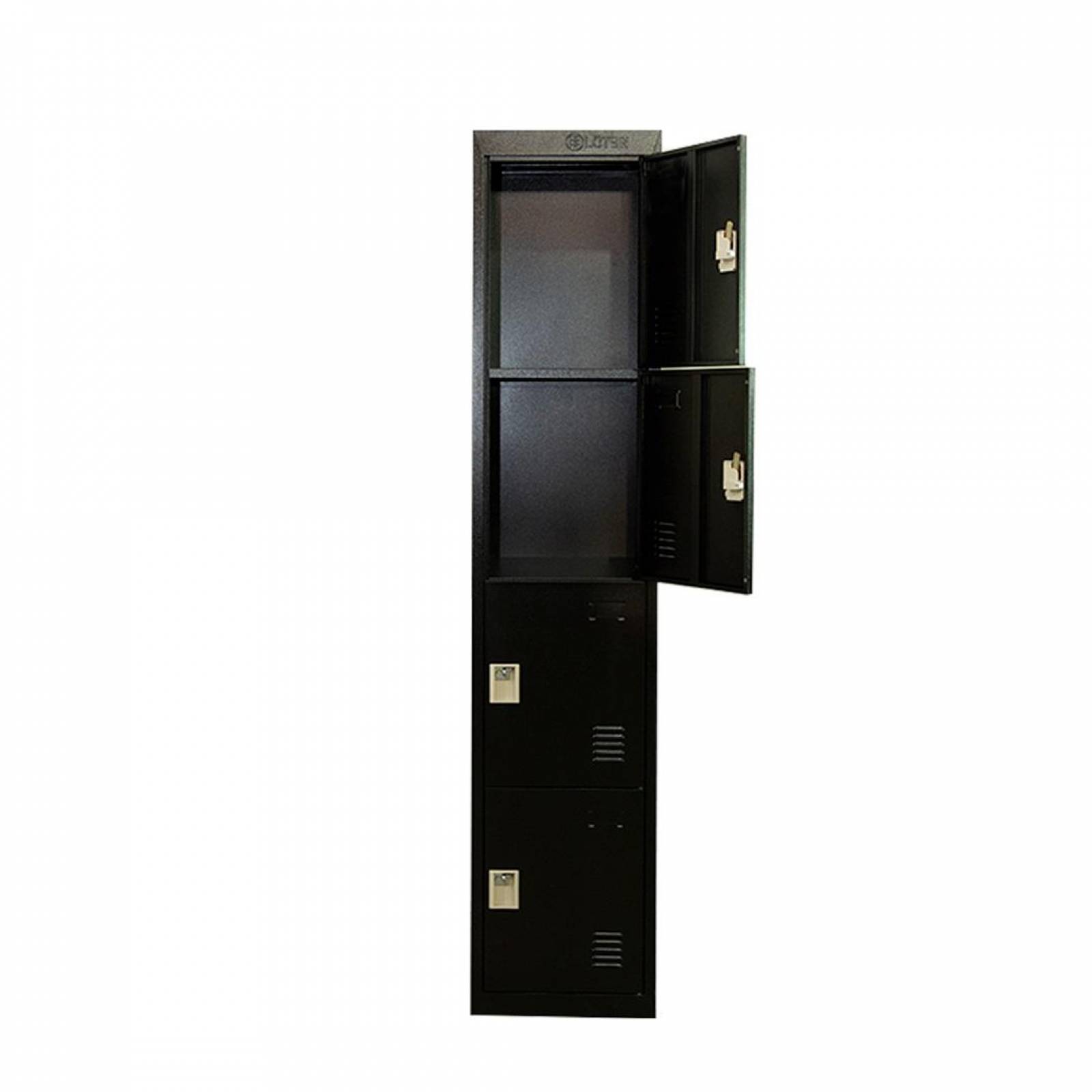 Locker Oficina Cuatro Puertas Cerradura para Candado Negro