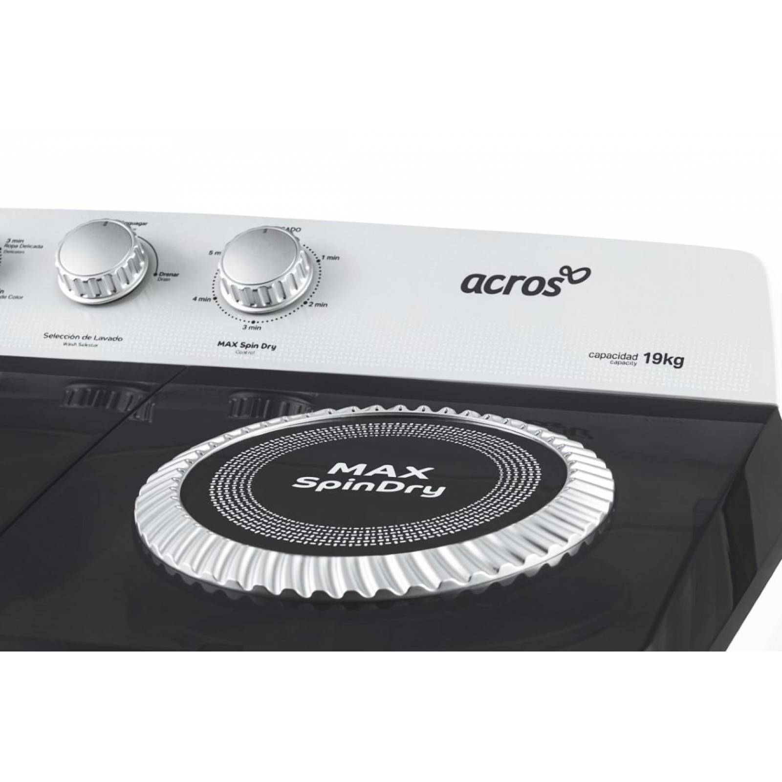 Lavadora ACROS Mod. ALD-1945JE 2 Tinas 19KG 