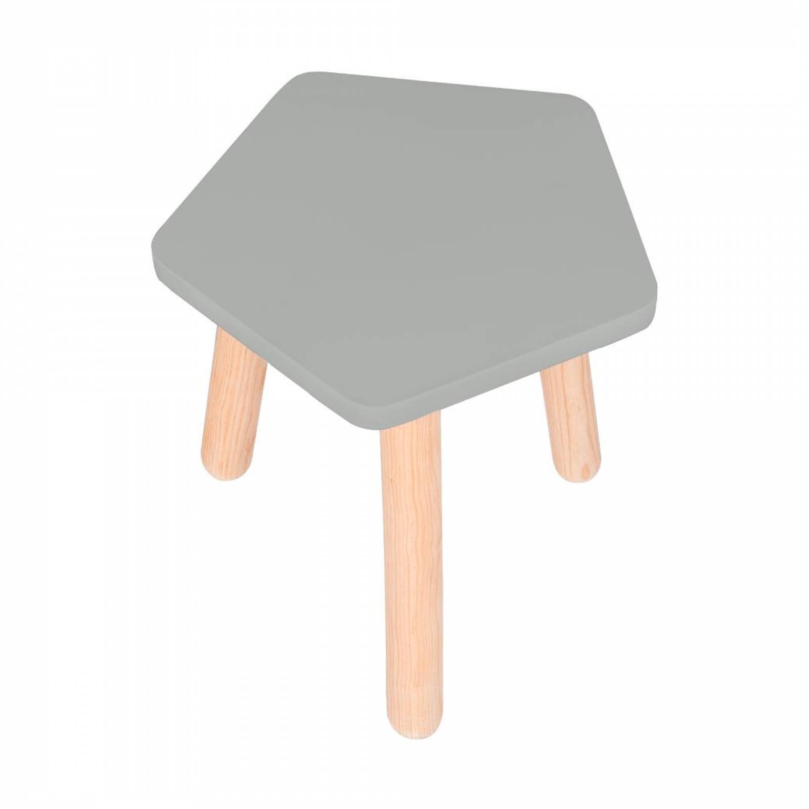 Banco Sala Tamaño Infantil Diseño Pentagono Duduk Gris