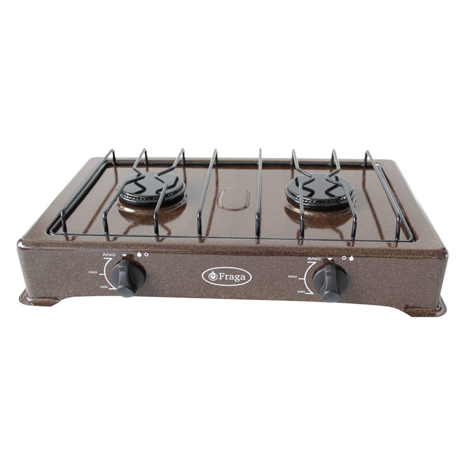 Parrilla Estufa Gas Anaquel 2 Quemadores P-602 Fraga Café Gas Café