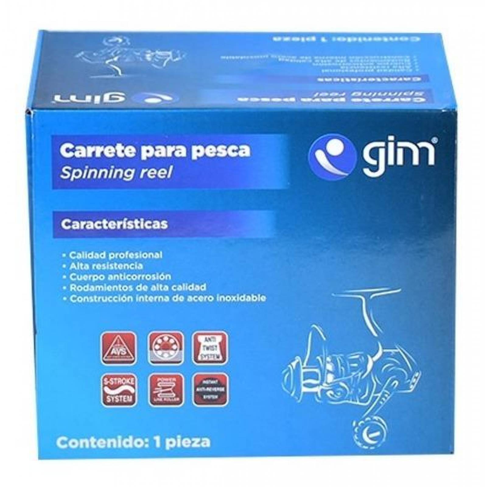 Carrete Caña Pescar Aluminio 412g Ambidiestro 