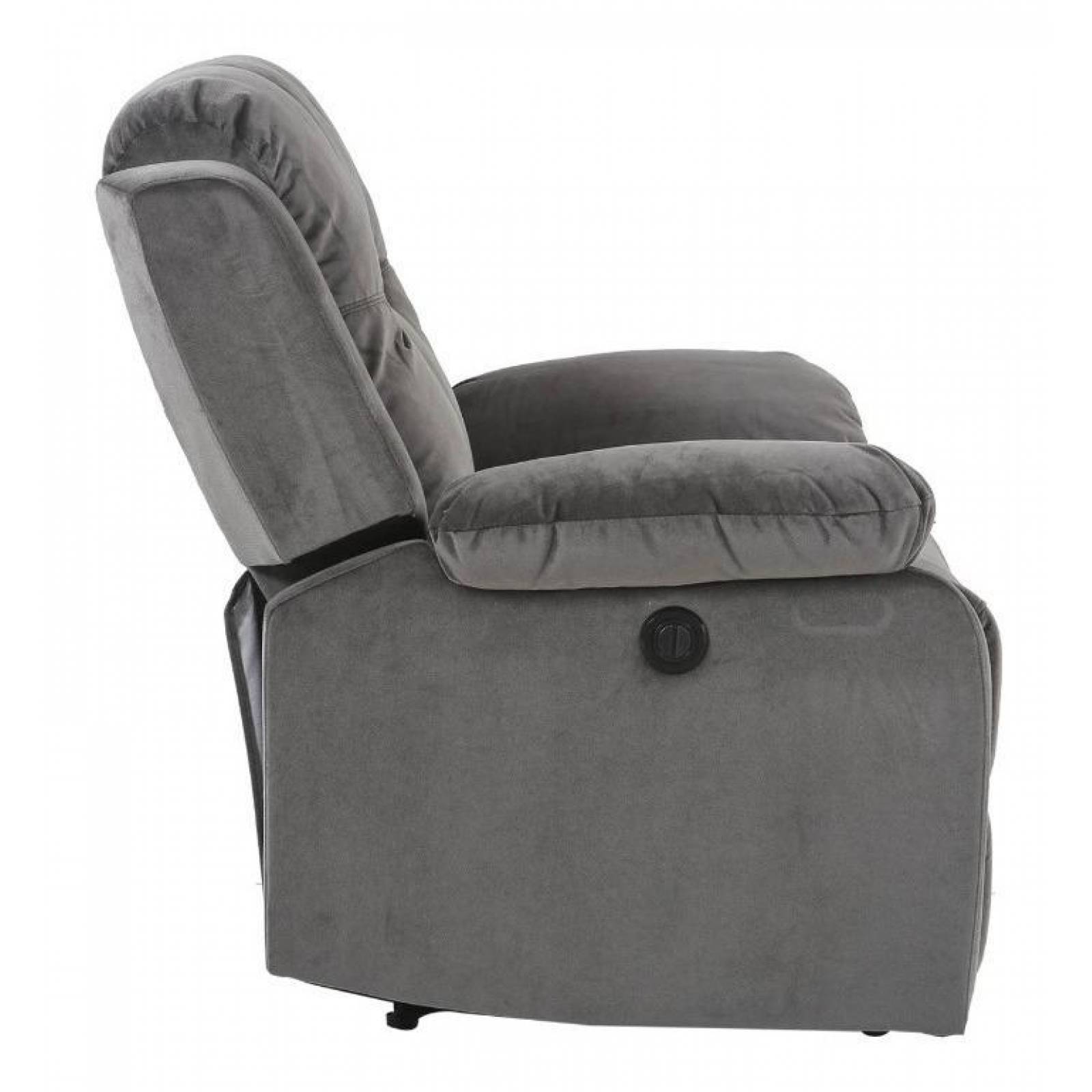 Sillon Reclinable Reposet Electrico Cloe Cosmo Microfibra Gris claro