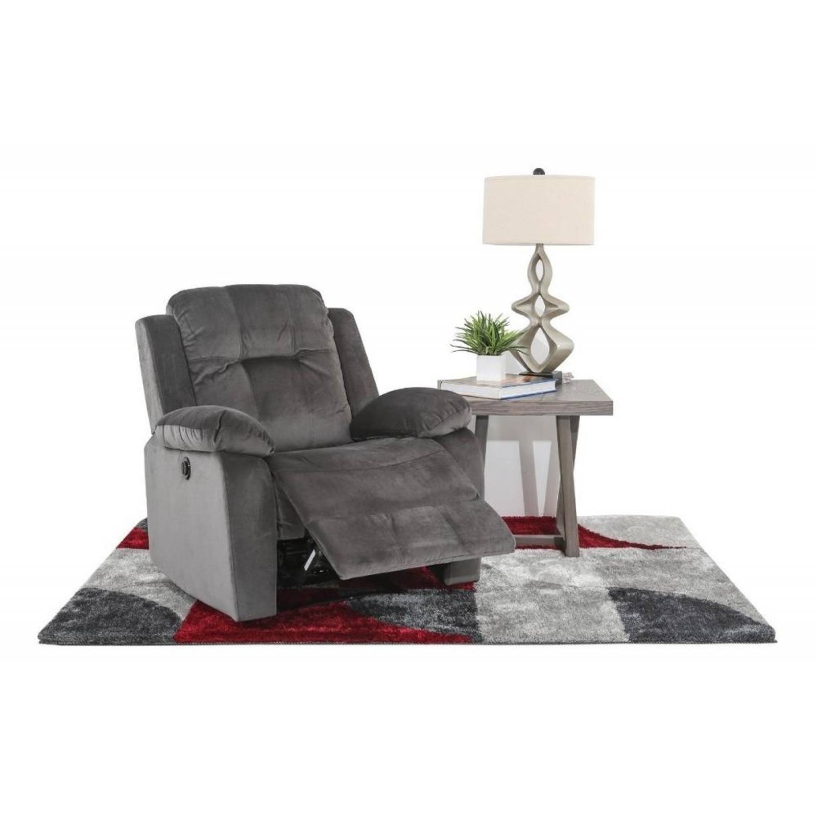 Sillon Reclinable Reposet Electrico Cloe Cosmo Microfibra Gris claro