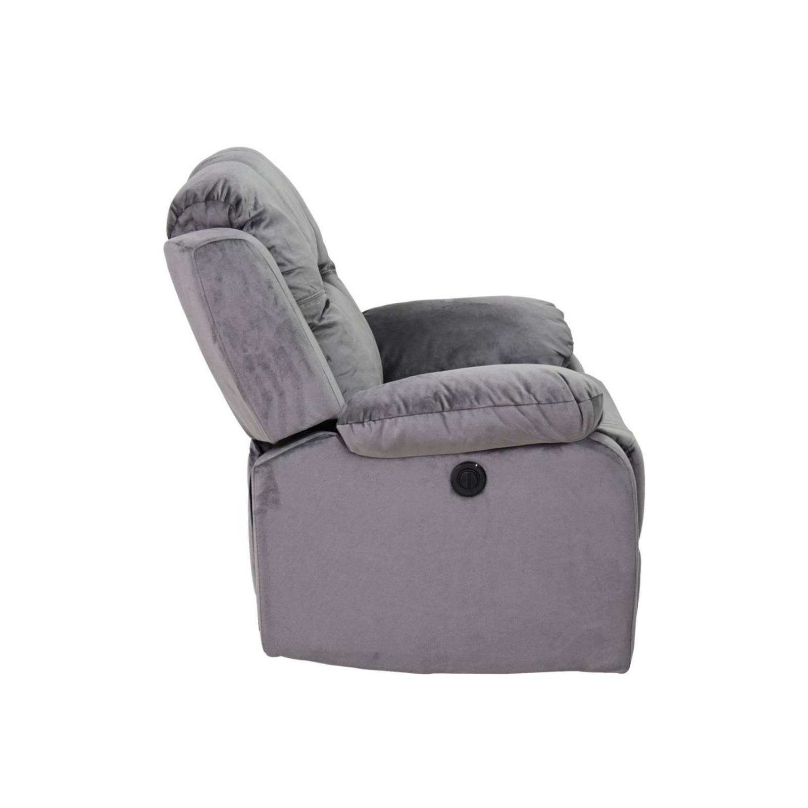 Sillon Reclinable Reposet Electrico Cloe Cosmo Gris Strom Microfibra
