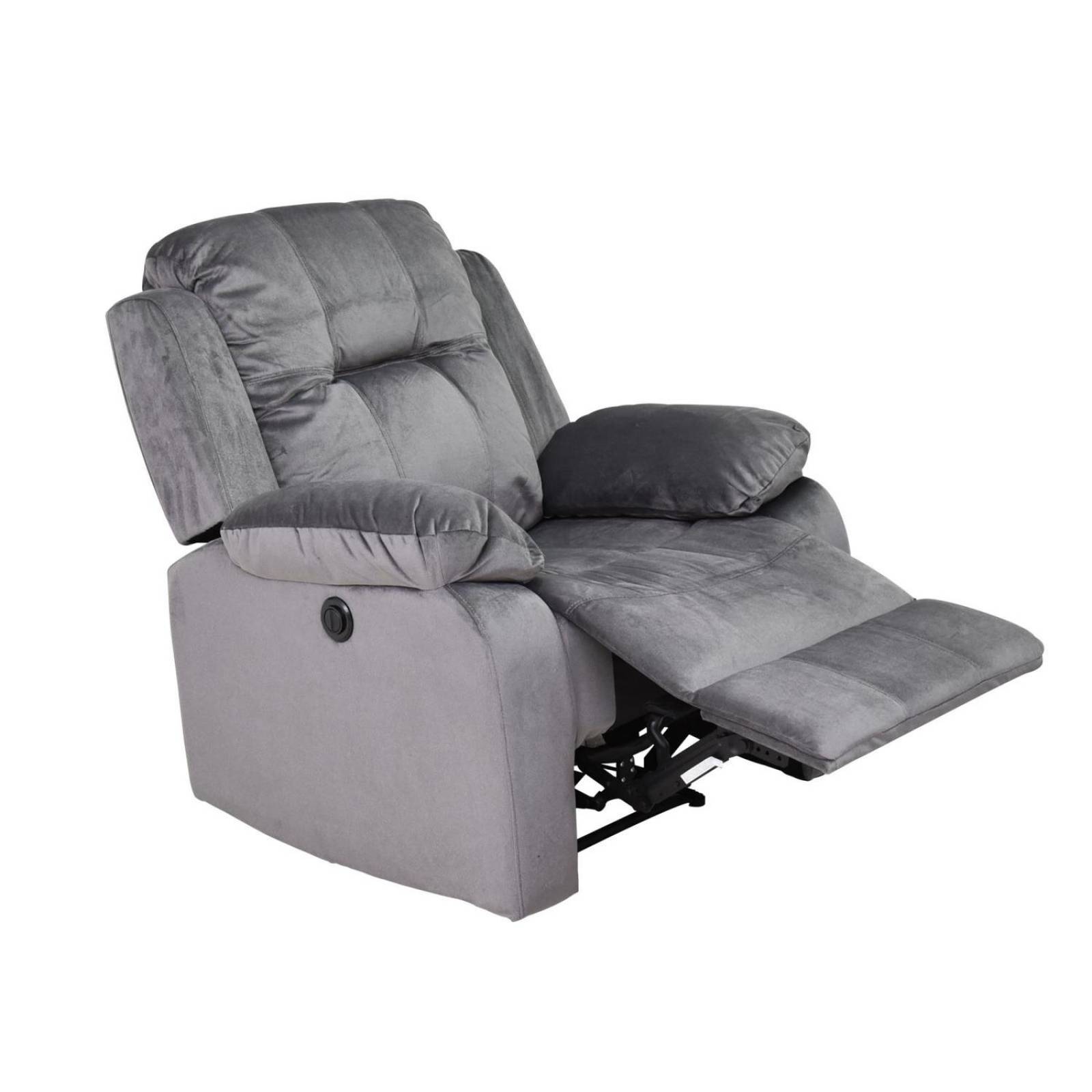 Sillon Reclinable Reposet Electrico Cloe Cosmo Gris Strom Microfibra