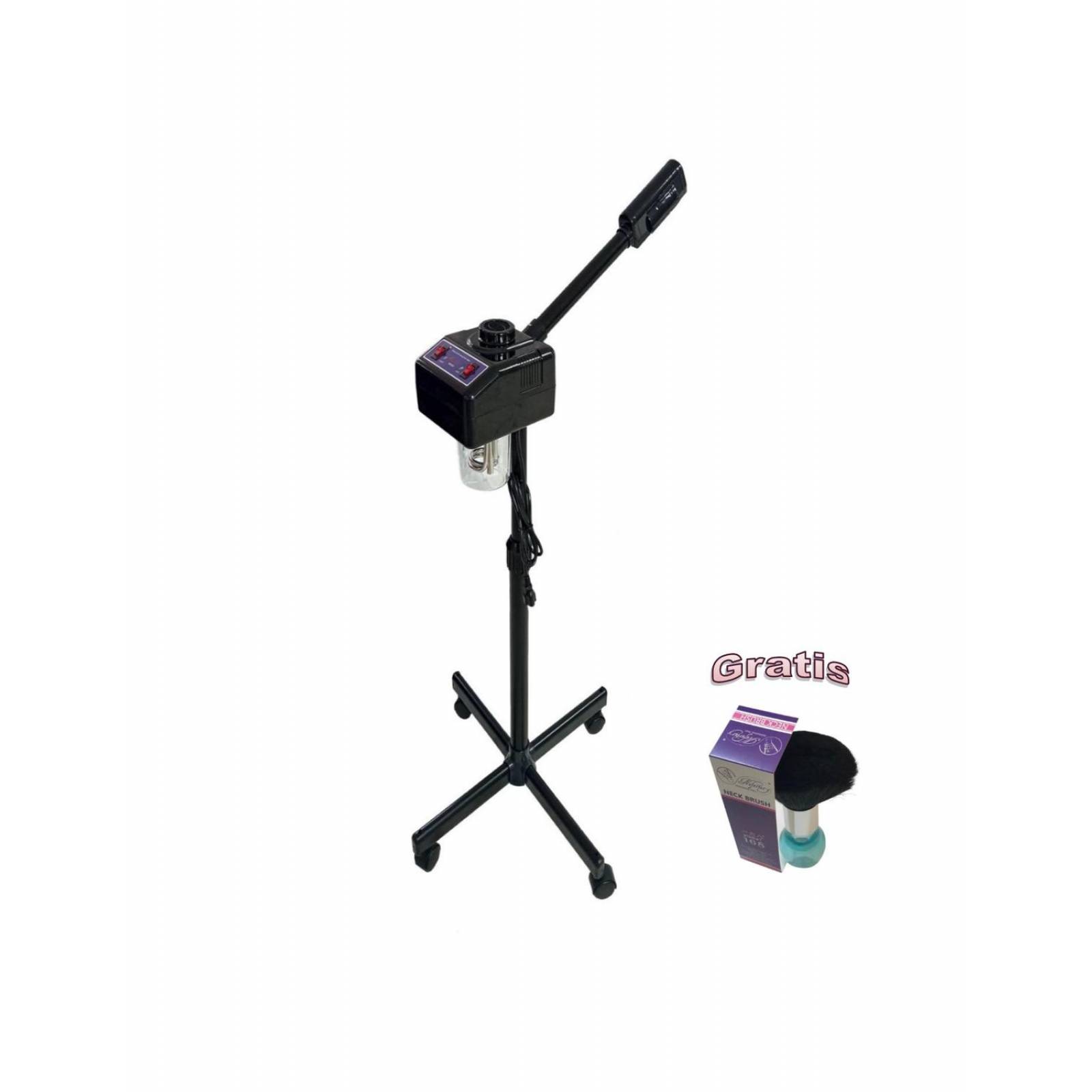 Vaporizador Facial Ozono Negro + Bledo brocha de regalo 