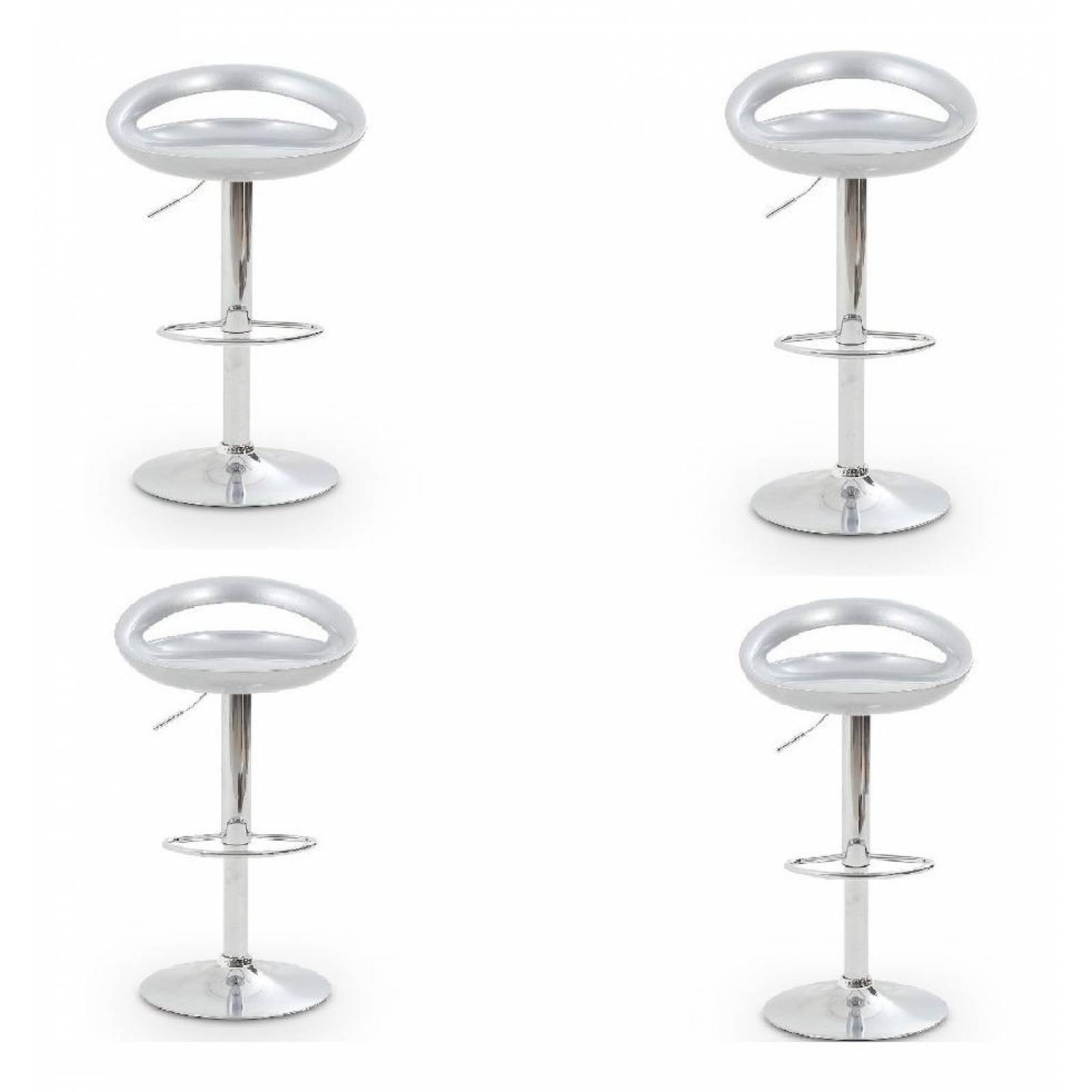 Set 4 Bancos Barra Desayunador Hidraulico Whiskey 