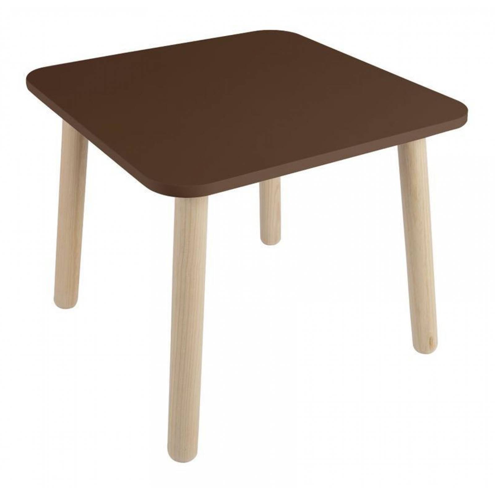 Mesa Madera Cuadrada Estilo Diseño Infantil Natura Duduk Café