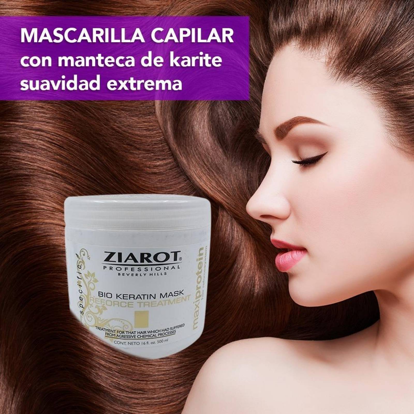 Mascarilla Capilar Manteca Karite Suavidad 500ml Ziarot 
