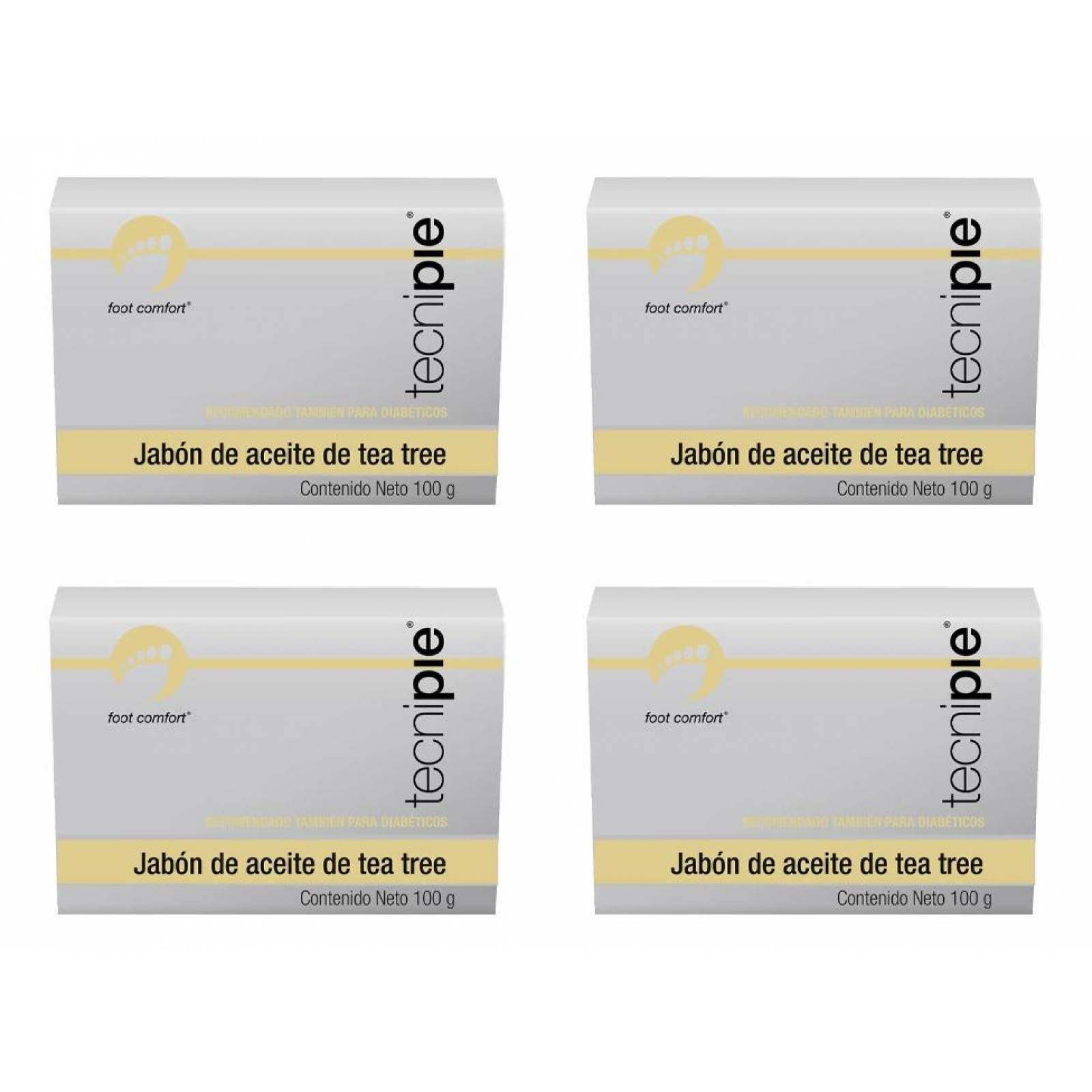 Kit 4 Jabón De Tea Tree Pies Combate Mal Olor 