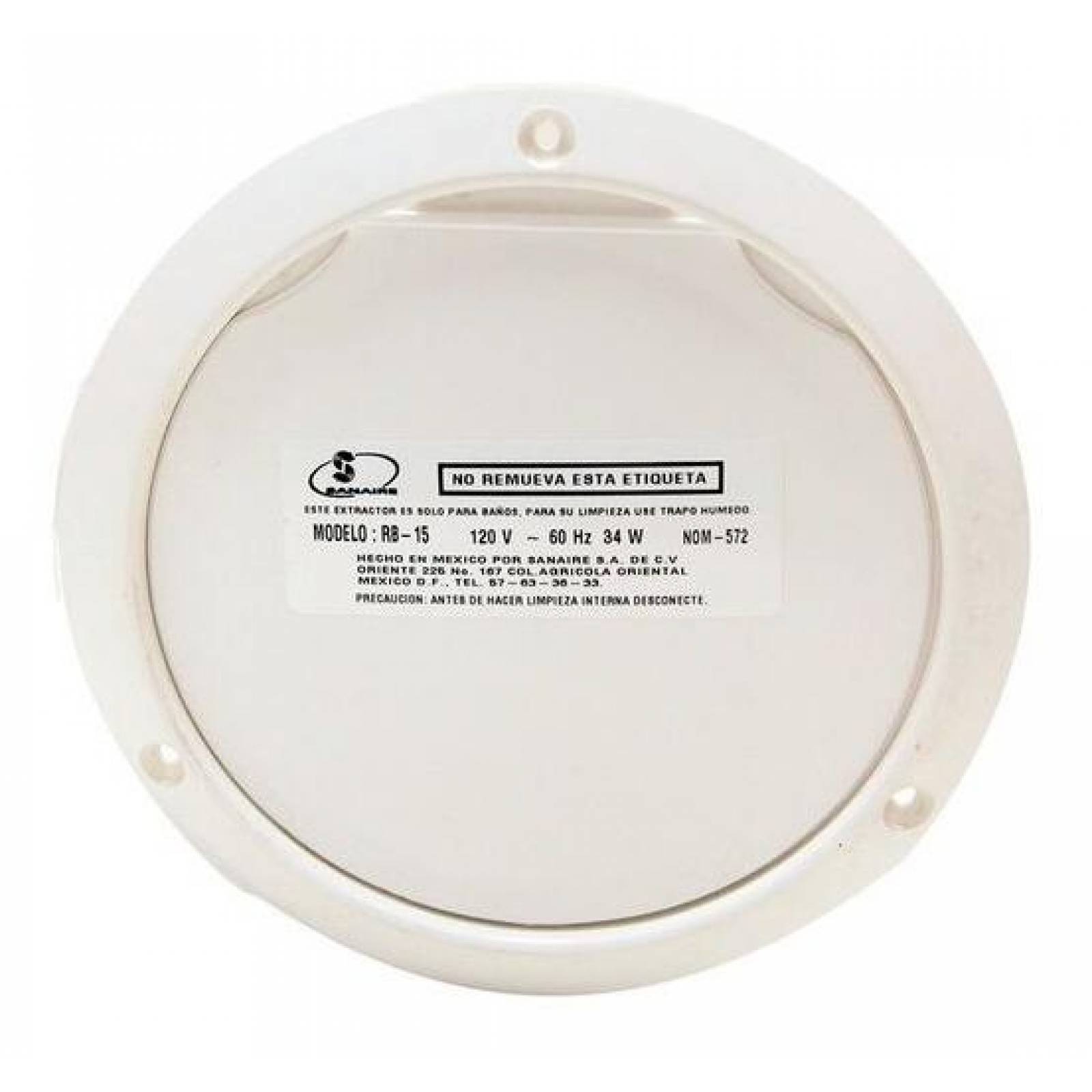 Extractor De Aire Para Techo Baño Cocina Rb15 Sanaire