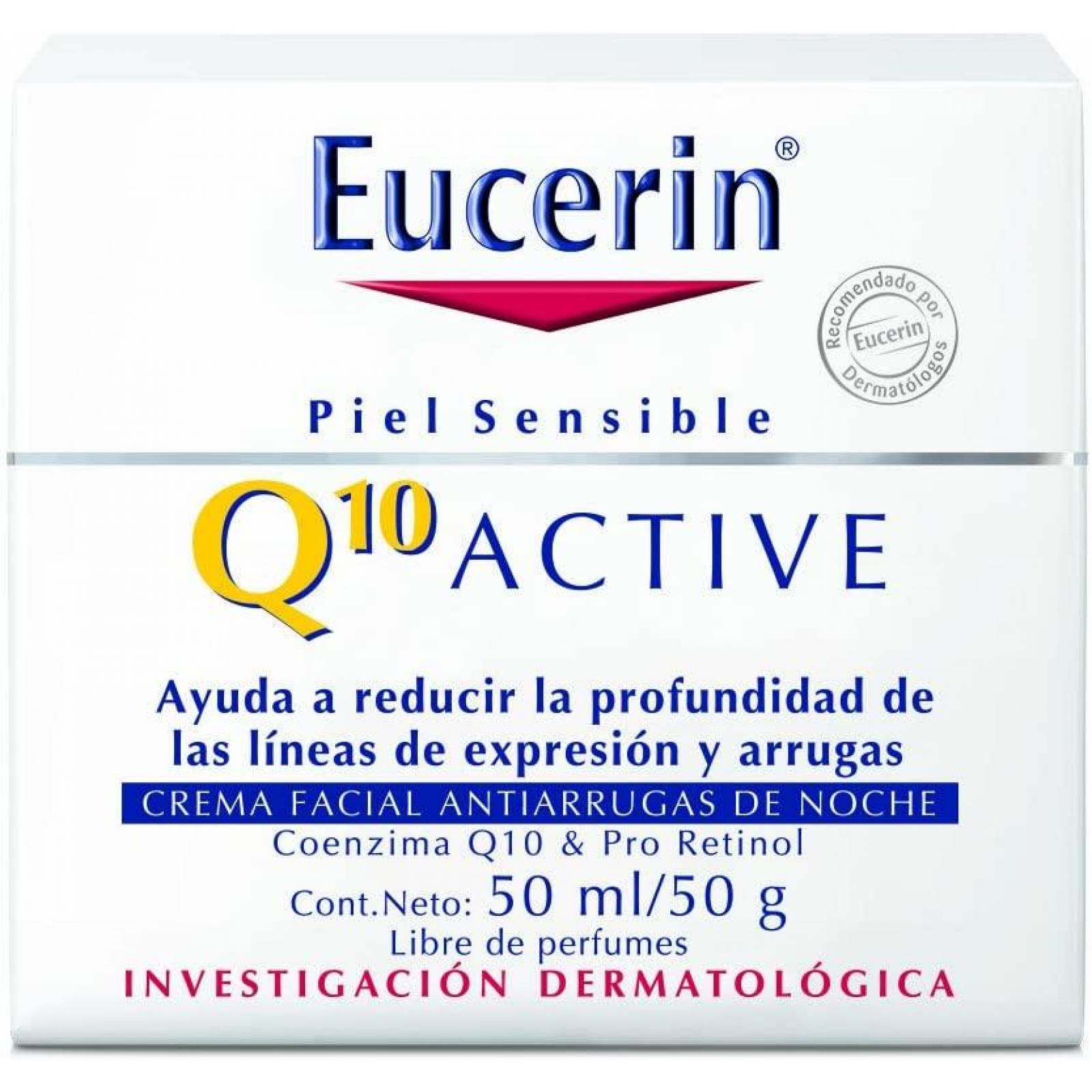 Eucerin Crema Facial Antiarrugas Q10 de Noche, 50 ml 