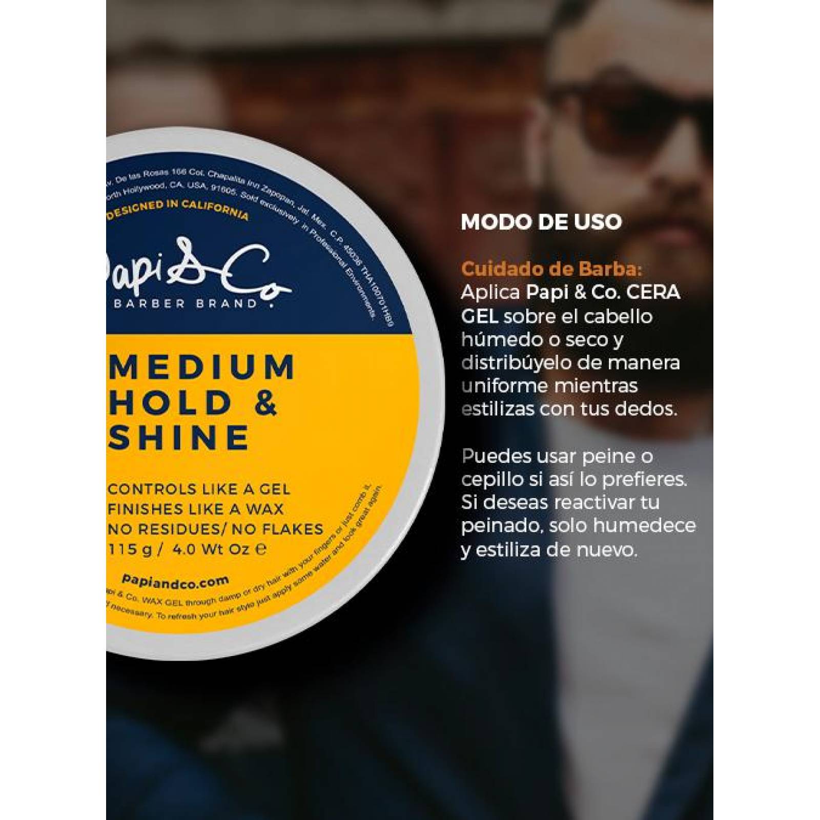 Cera-Gel de estilizado Papi & Co Wax Gel 115 g 