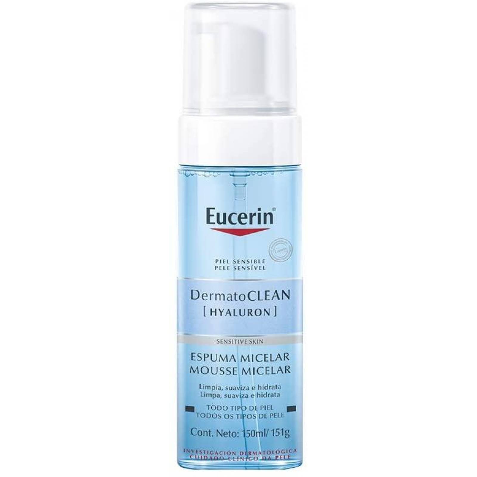 Eucerin Espuma Limpiadora Facial Micelar Dermatoclean, 150ml 