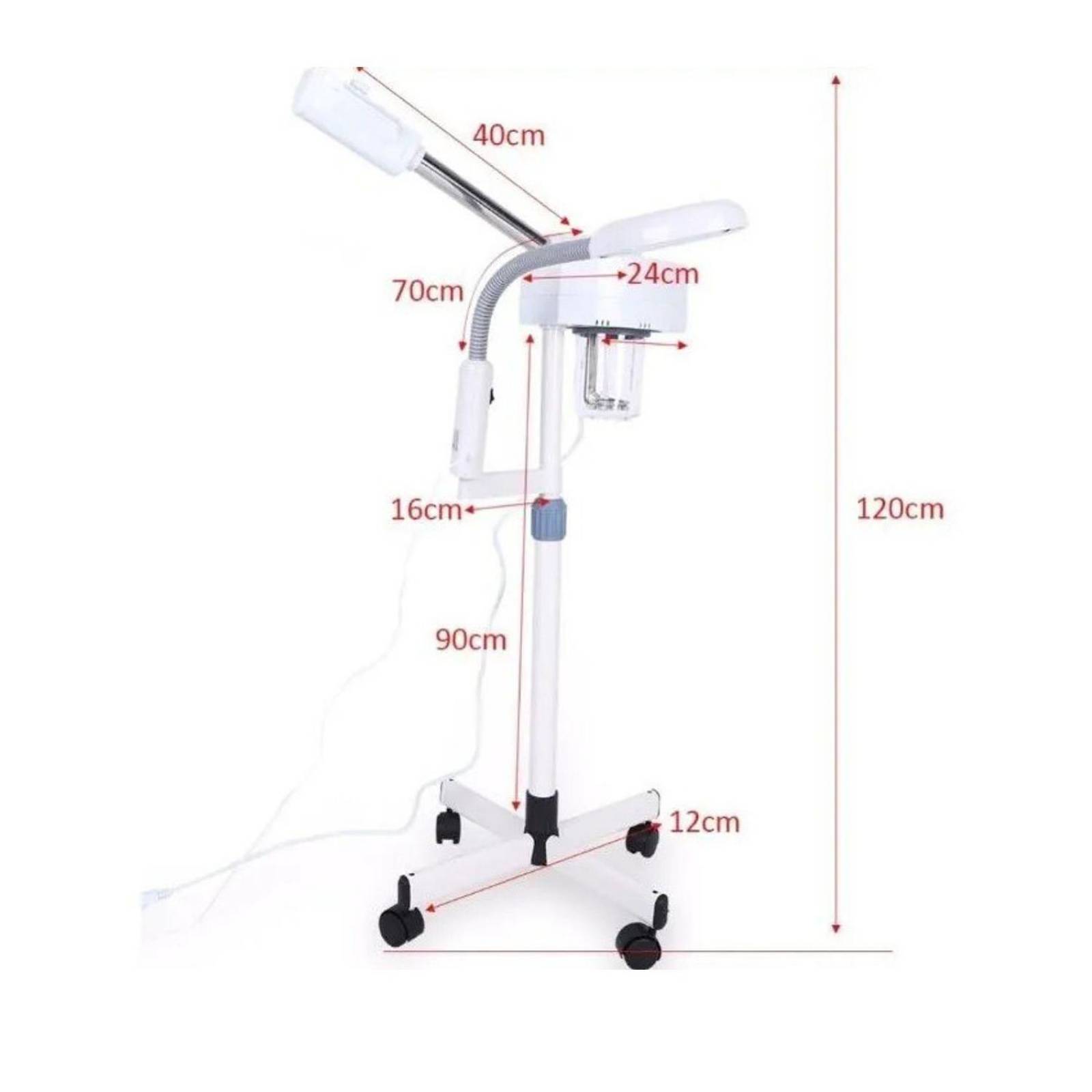 Vaporizador Facial Ozono con Lupa luz Led 