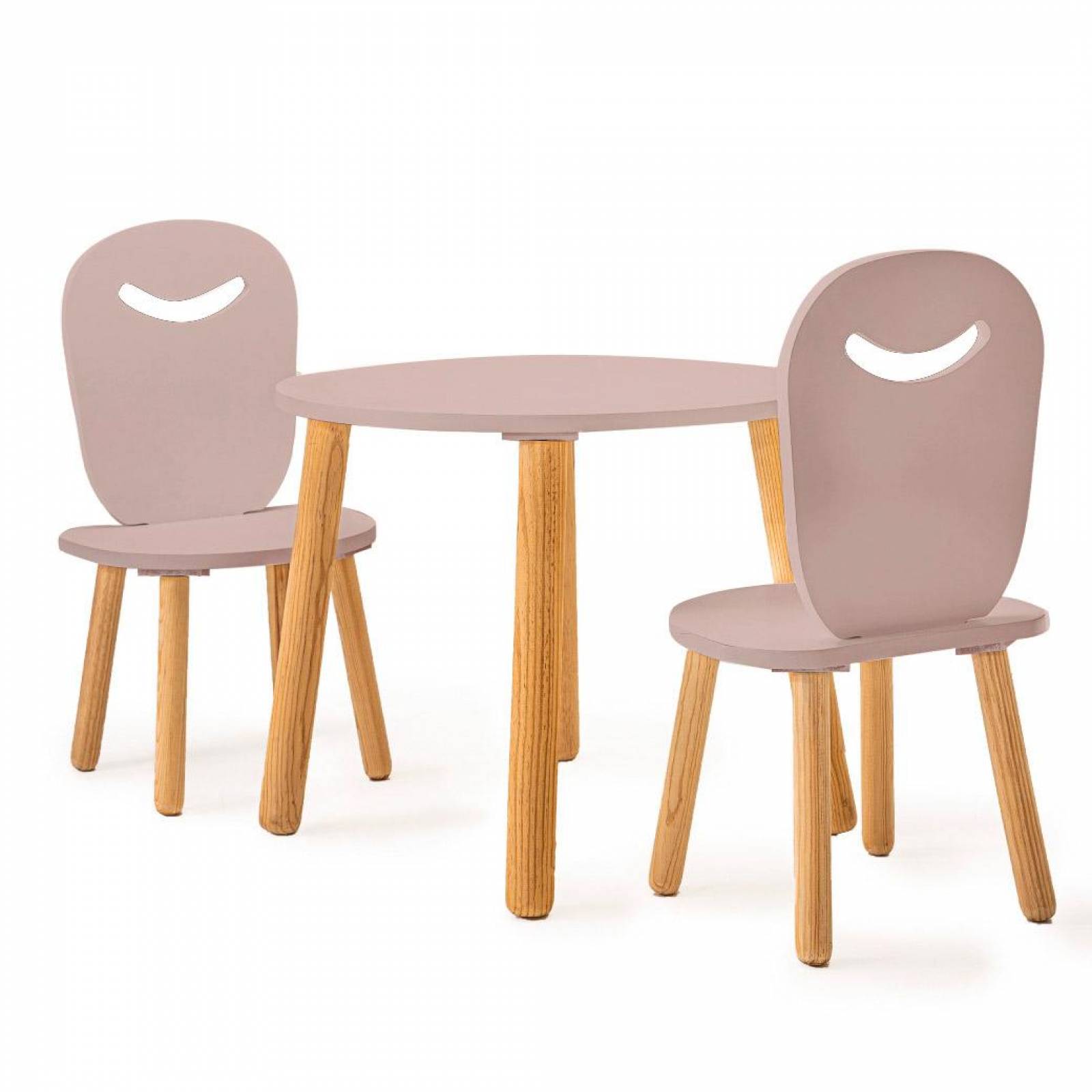 Dos sillas con mesa de diseño moderno Duduk para niños y niñas Rosa 5