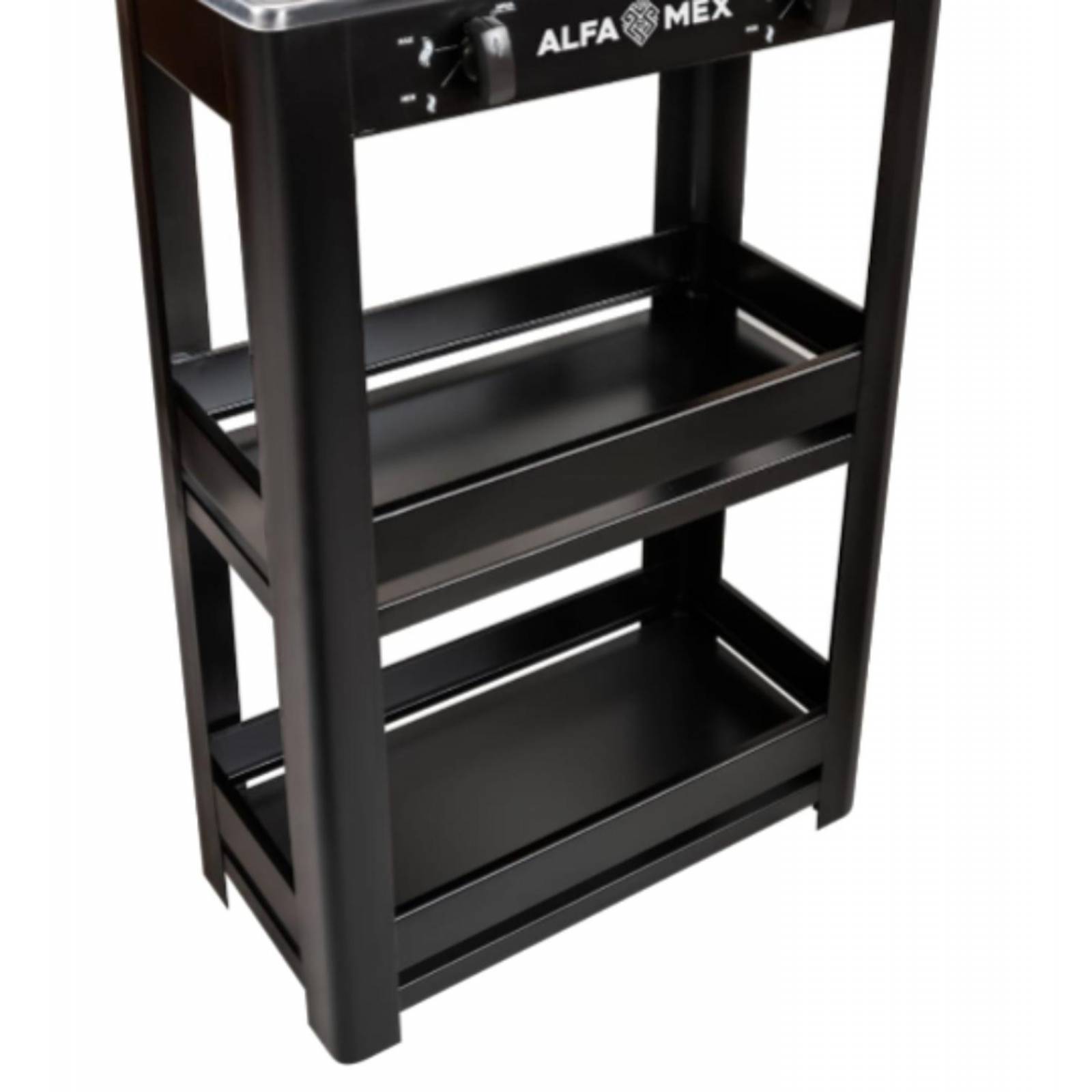 Parrilla de gas 2 quemadores con estante y cubierta de acero inoxidable 