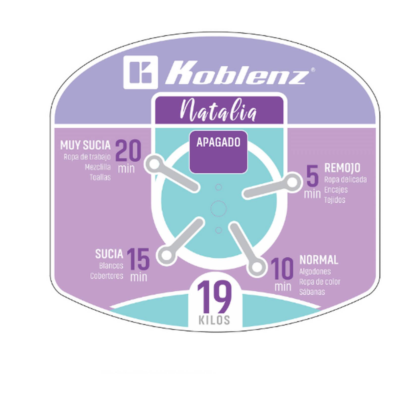 Lavadora Koblenz Natalia LRK-19P gris 19kg 