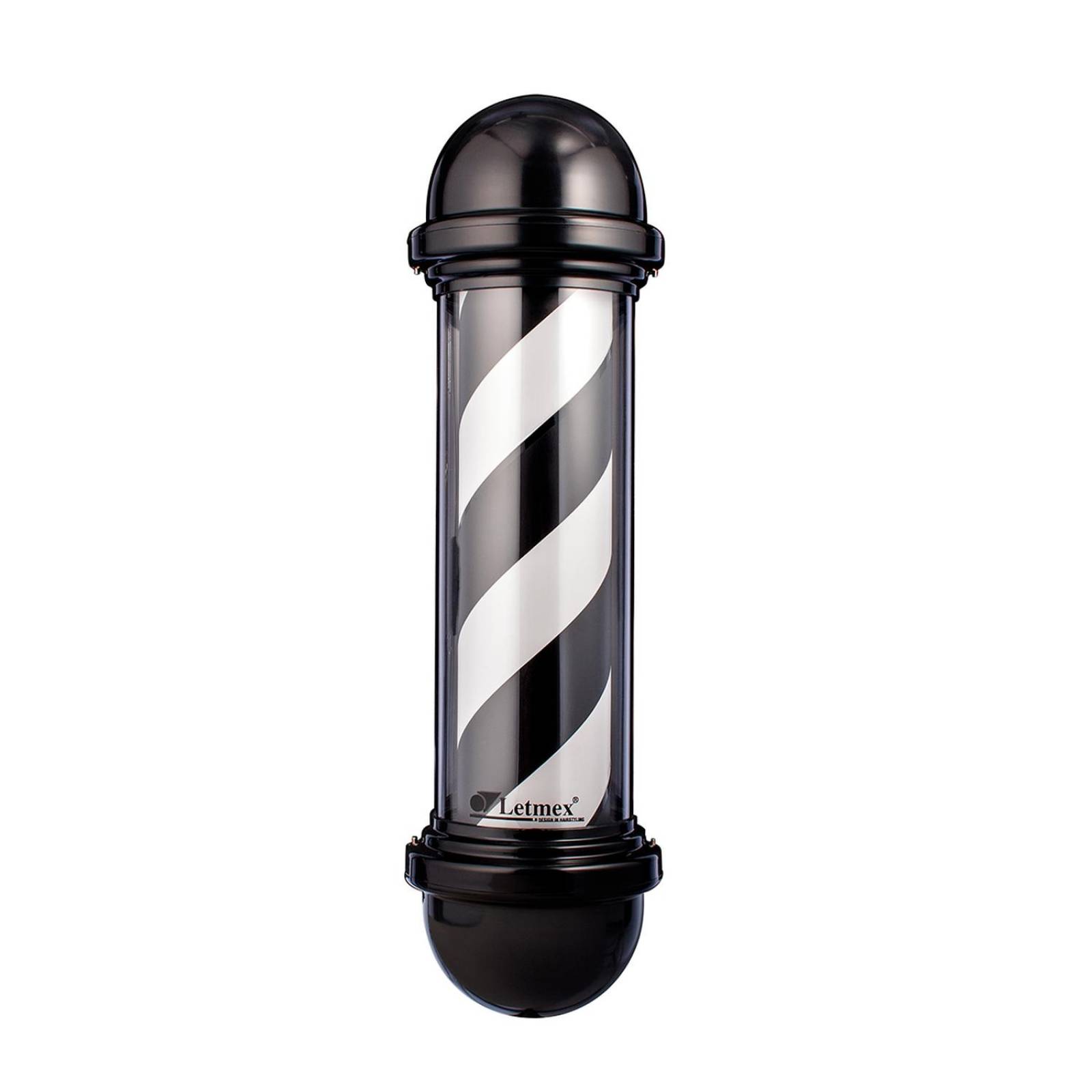 Poste Negro Barbería Caramelo Con Luz 73cm y Cinta Montaje 