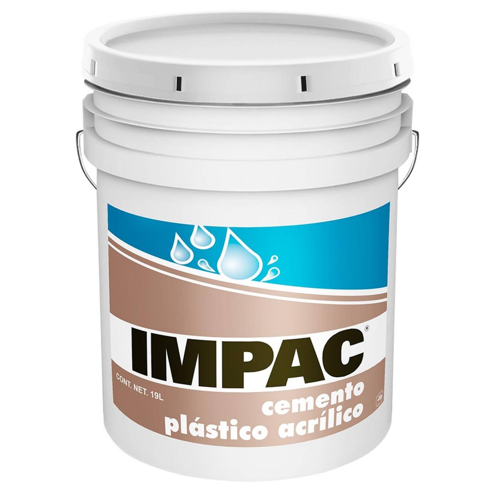 IMPAC Cemento Plástico Acrílico Blanco 19 Lts/ Cubeta 