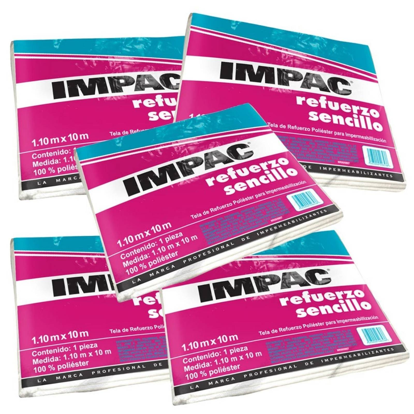 IMPAC Refuerzo Sencillo10 Tela Refuerzo Poliester ( 5 Pack) 