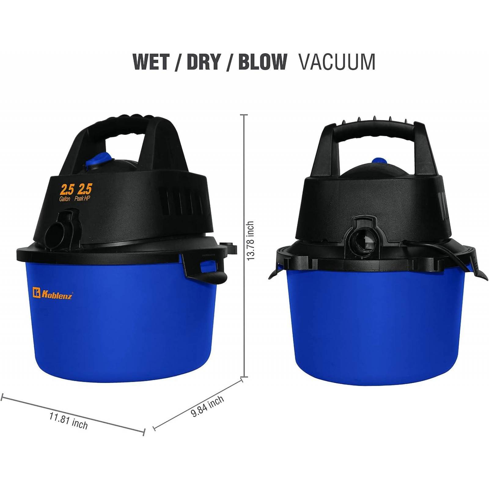 Aspiradora Seco-Mojado 2.5 Galones WD-2.5 L Koblenz 