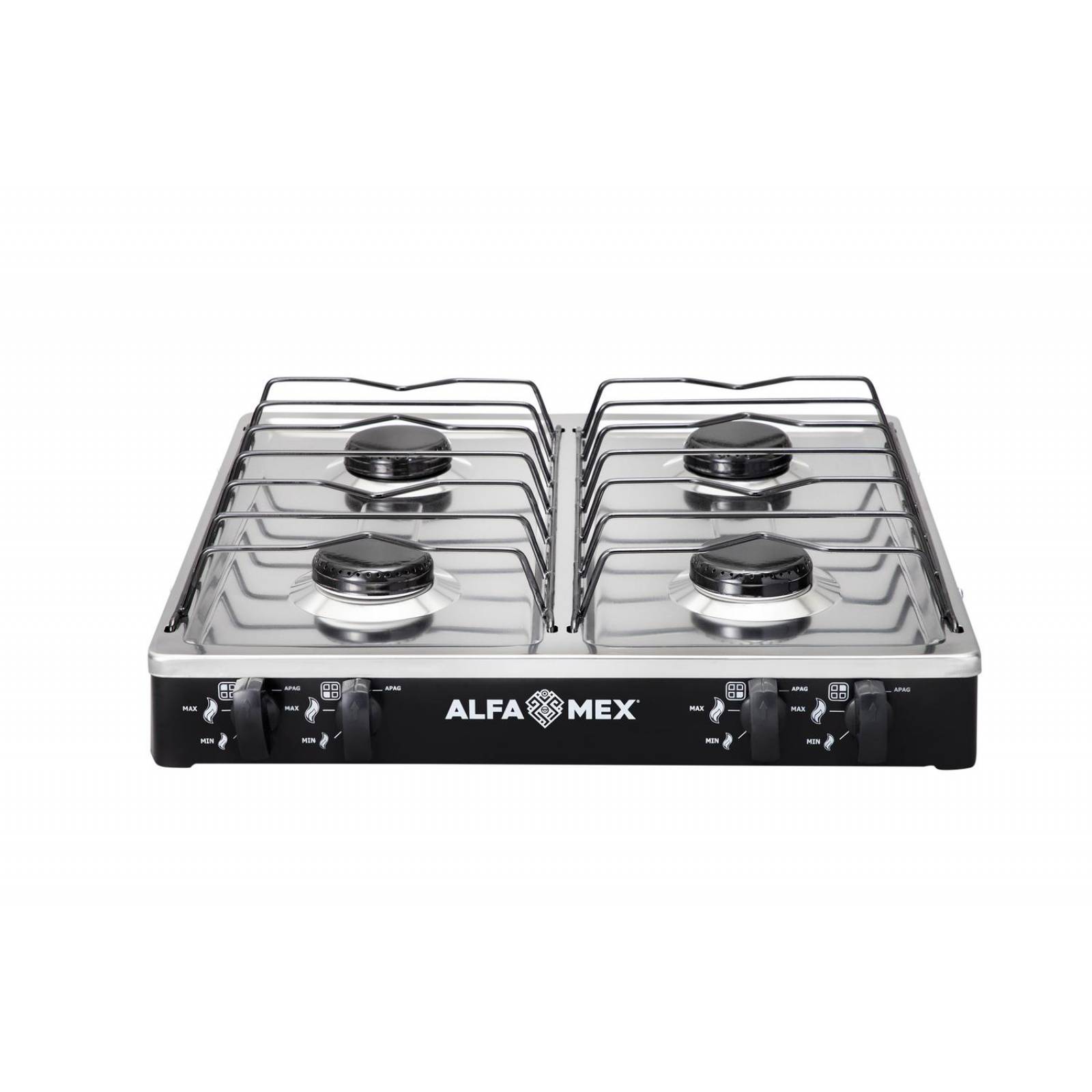 Parrilla De Gas De 4 Quemadores Cubierta Acero Y Mueble Pintura 