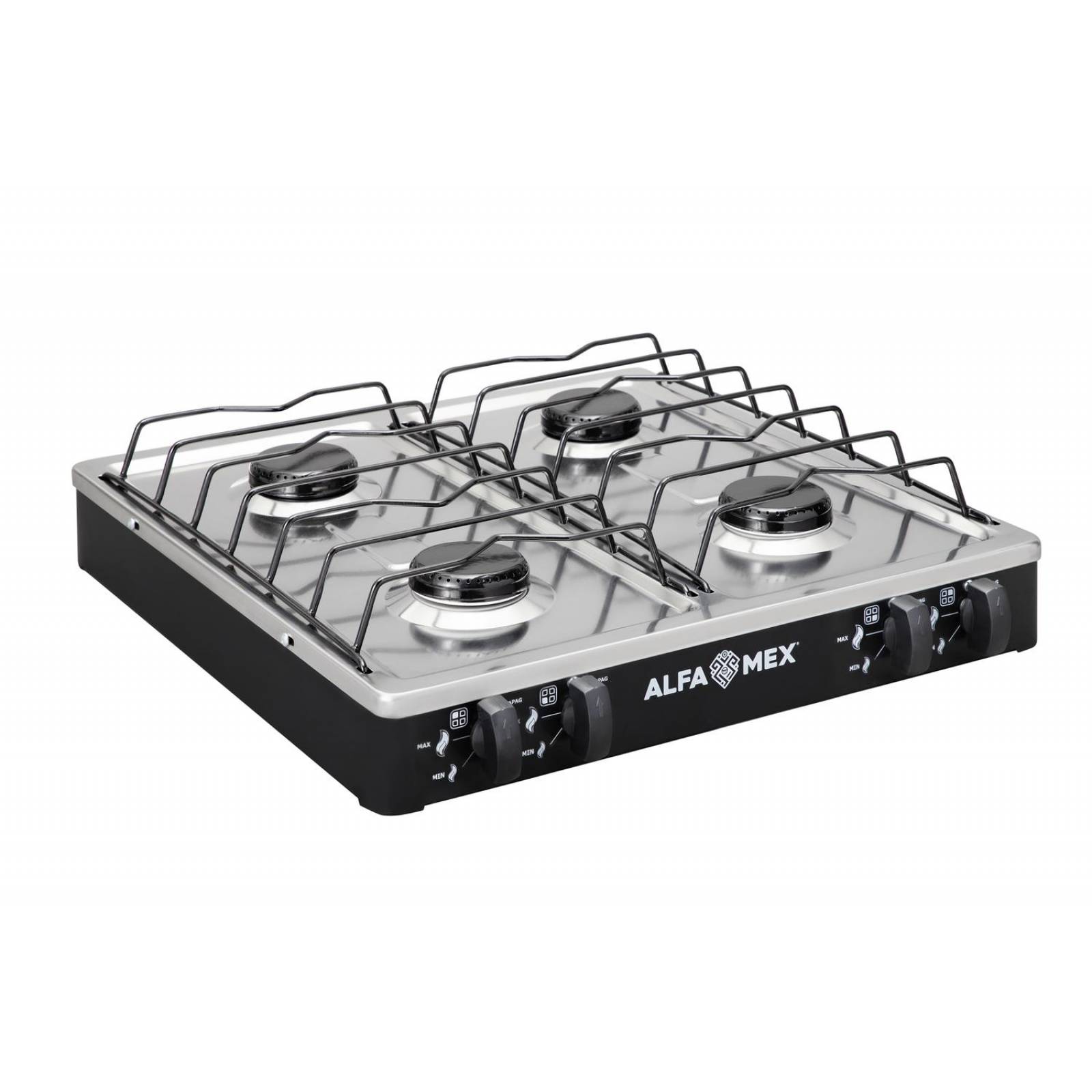 Parrilla De Gas De 4 Quemadores Cubierta Acero Y Mueble Pintura 