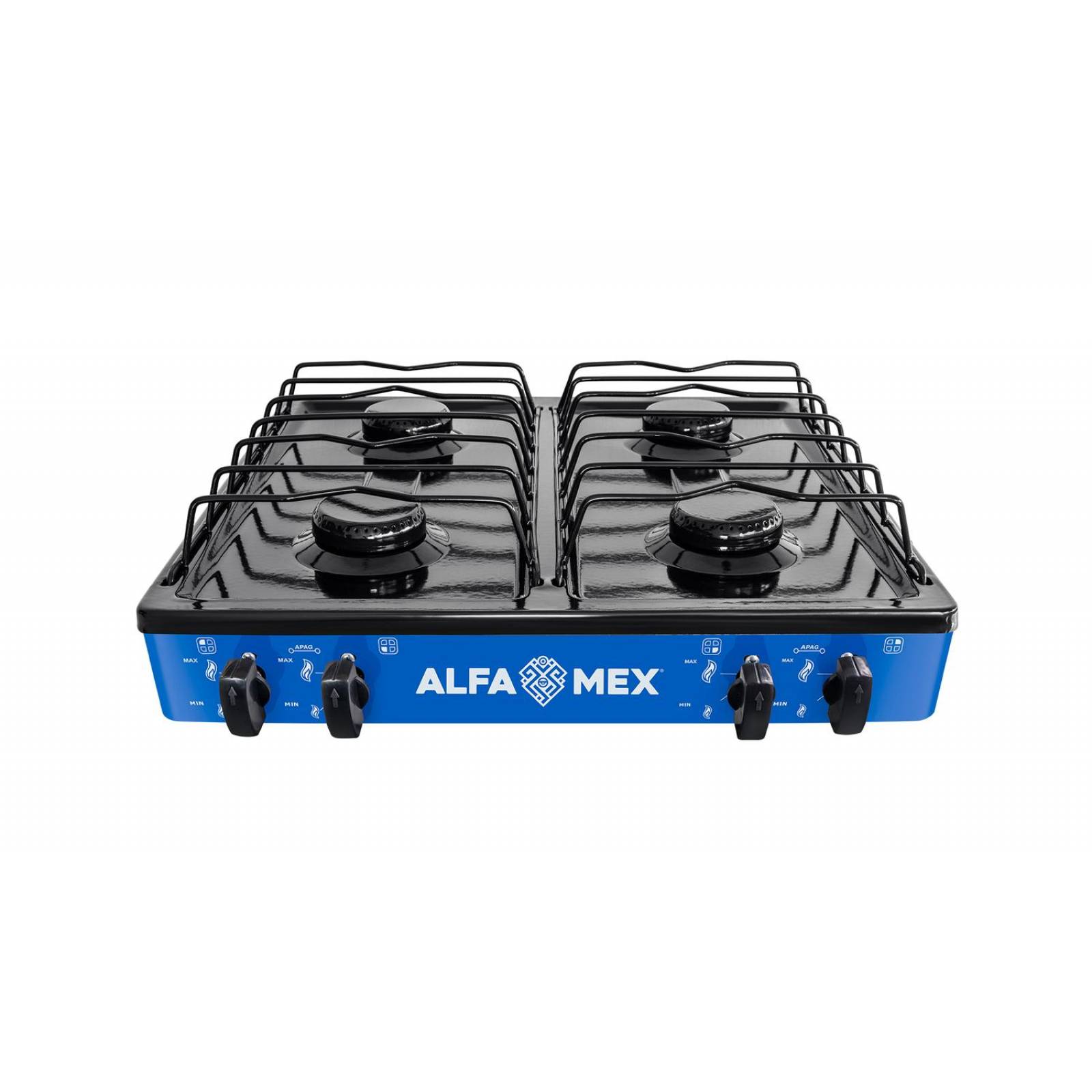Parrilla De Gas Azul De 4 Quemadores Porcelanizada Alfa 