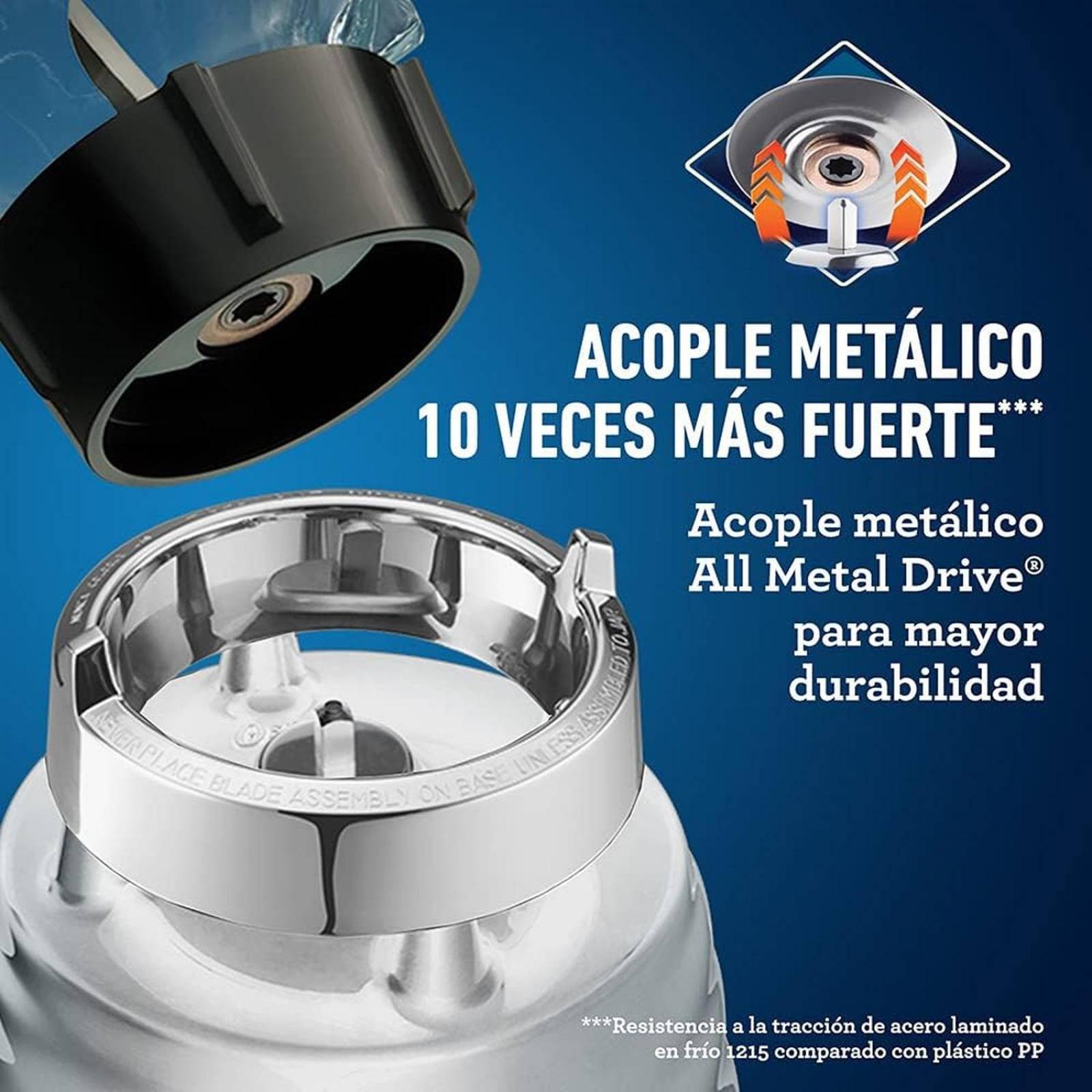 Oster Licuadora Clásica Cromada, con Perilla Ergonómica, de 3 Velocidades, Color Cromo 